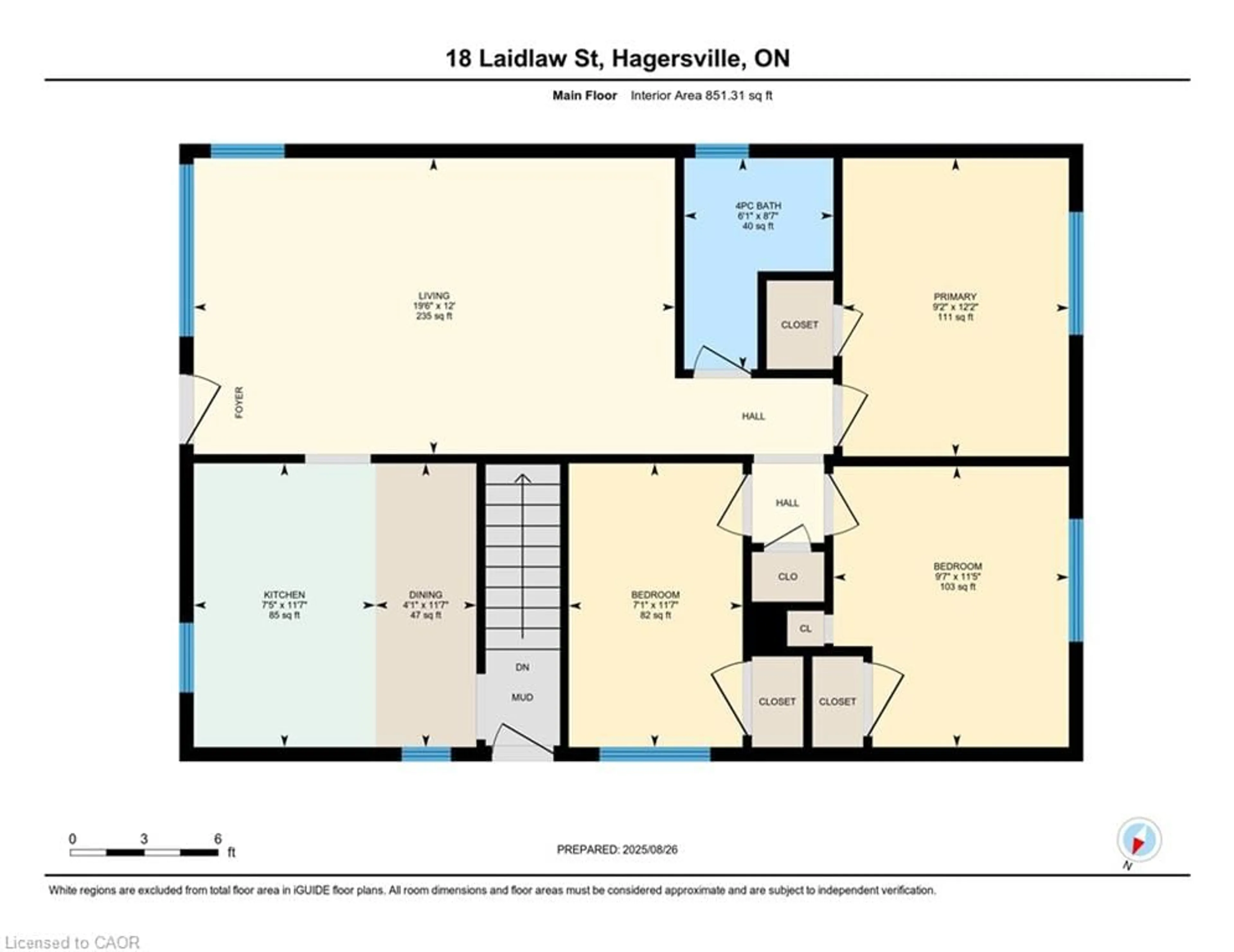 Floor plan for 18 Laidlaw St, Hagersville Ontario N0A 1H0
