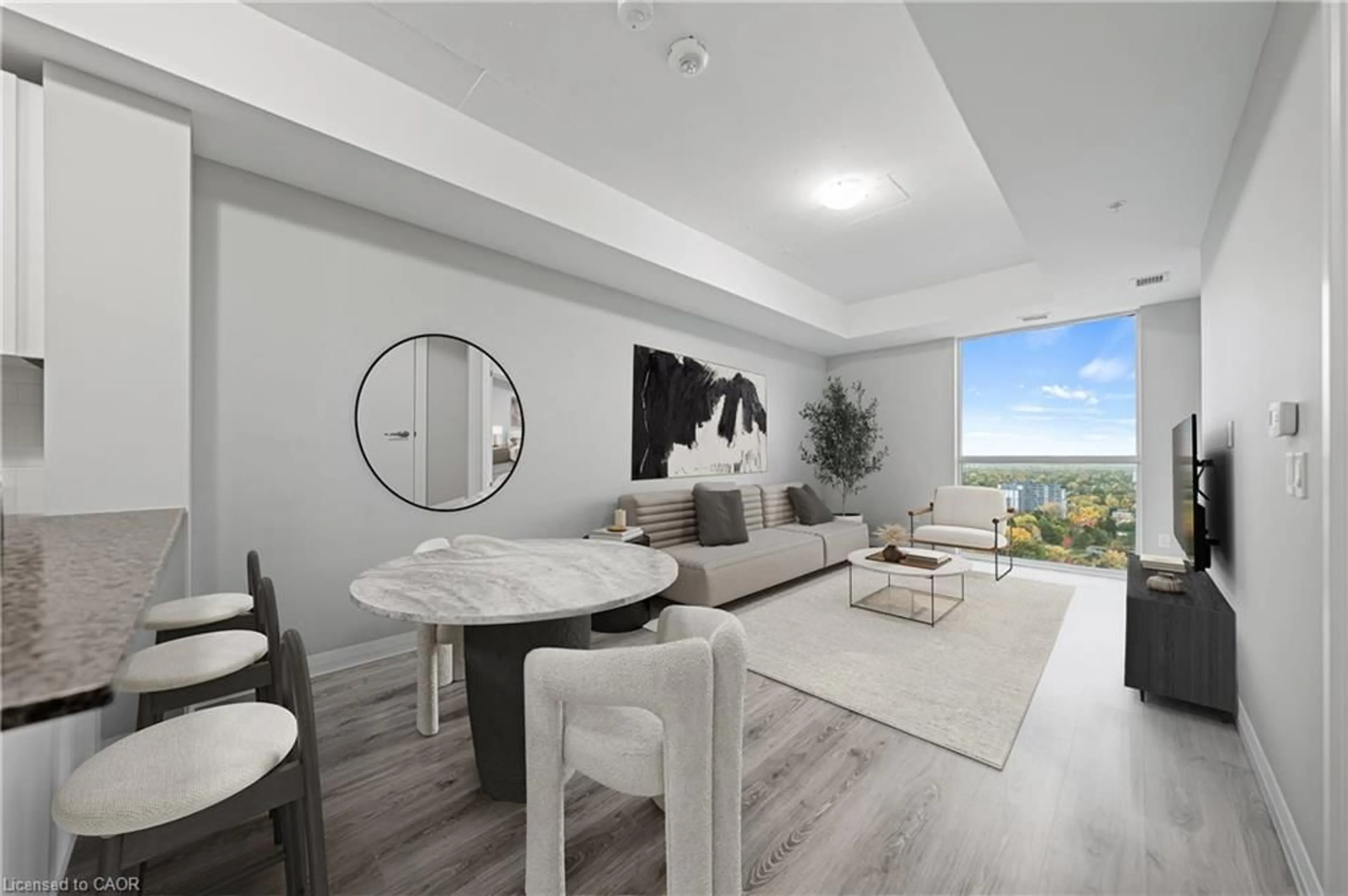 Living room with furniture, unknown for 60 Charles St #2407, Kitchener Ontario N2G 0C9