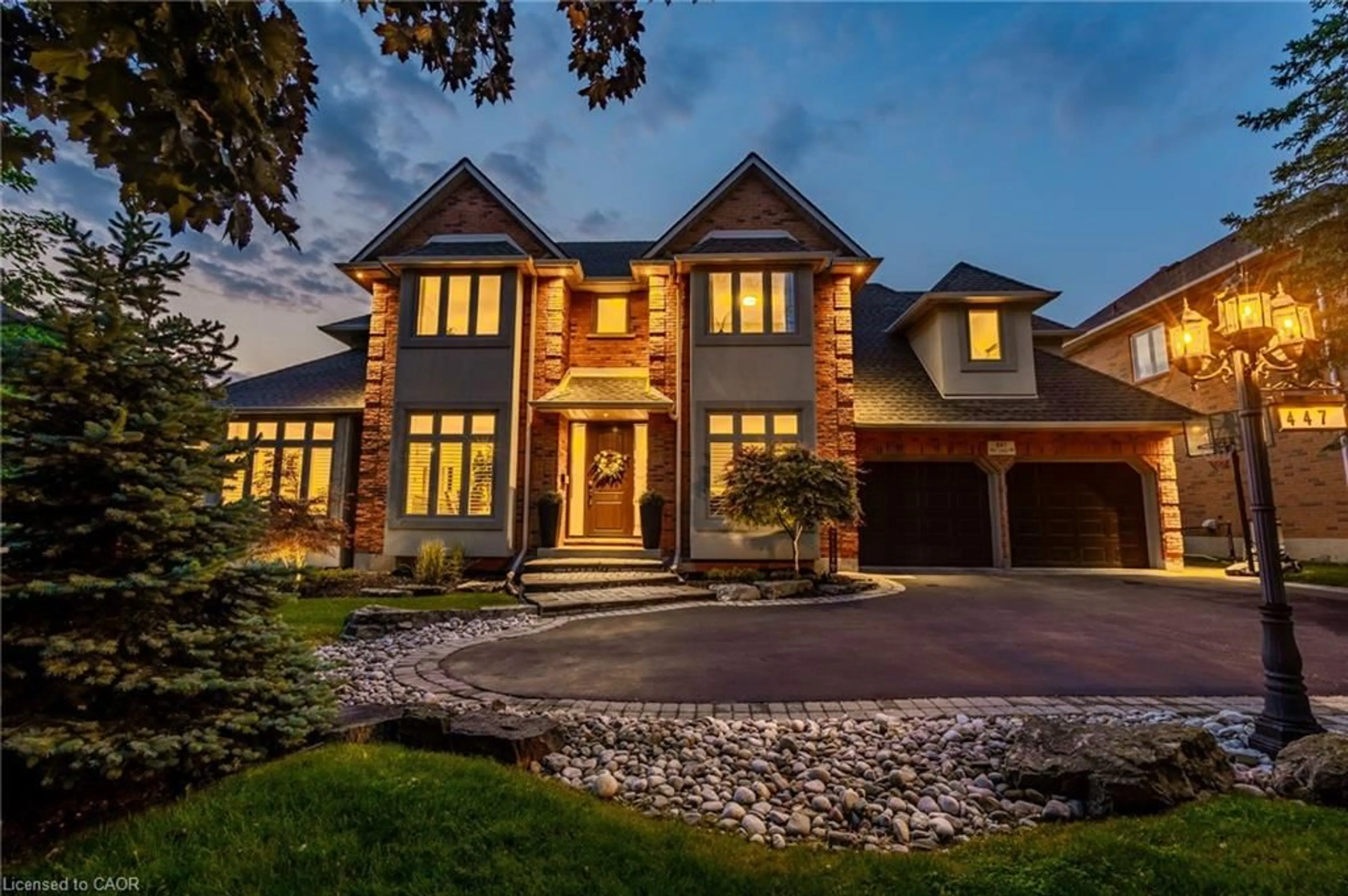 Home with brick exterior material, street for 447 Golflinks Rd, Ancaster Ontario L9G 4X6