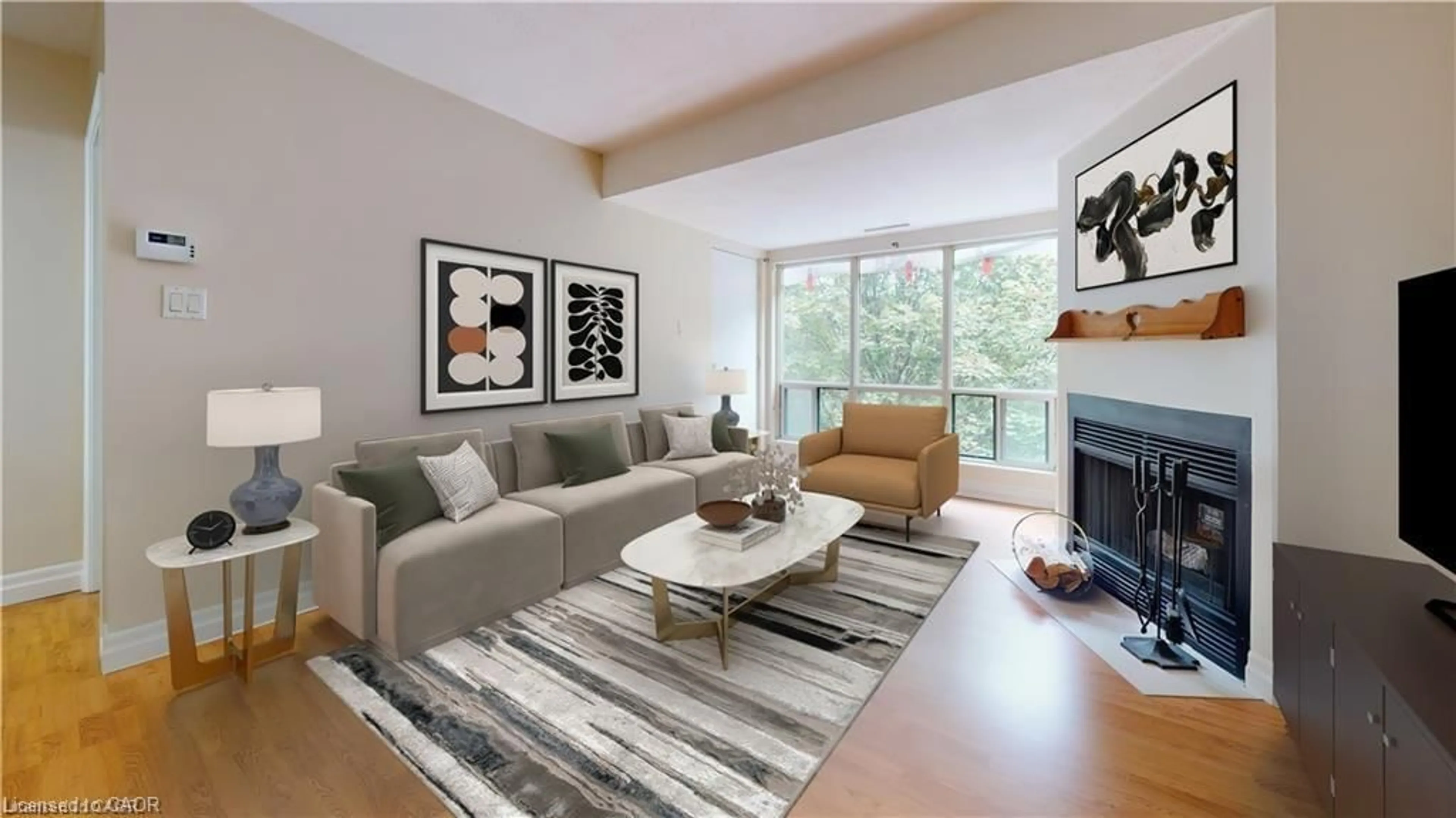 Living room with furniture, unknown for 15 Hofstetter Ave #403, Kitchener Ontario N2A 3Z7