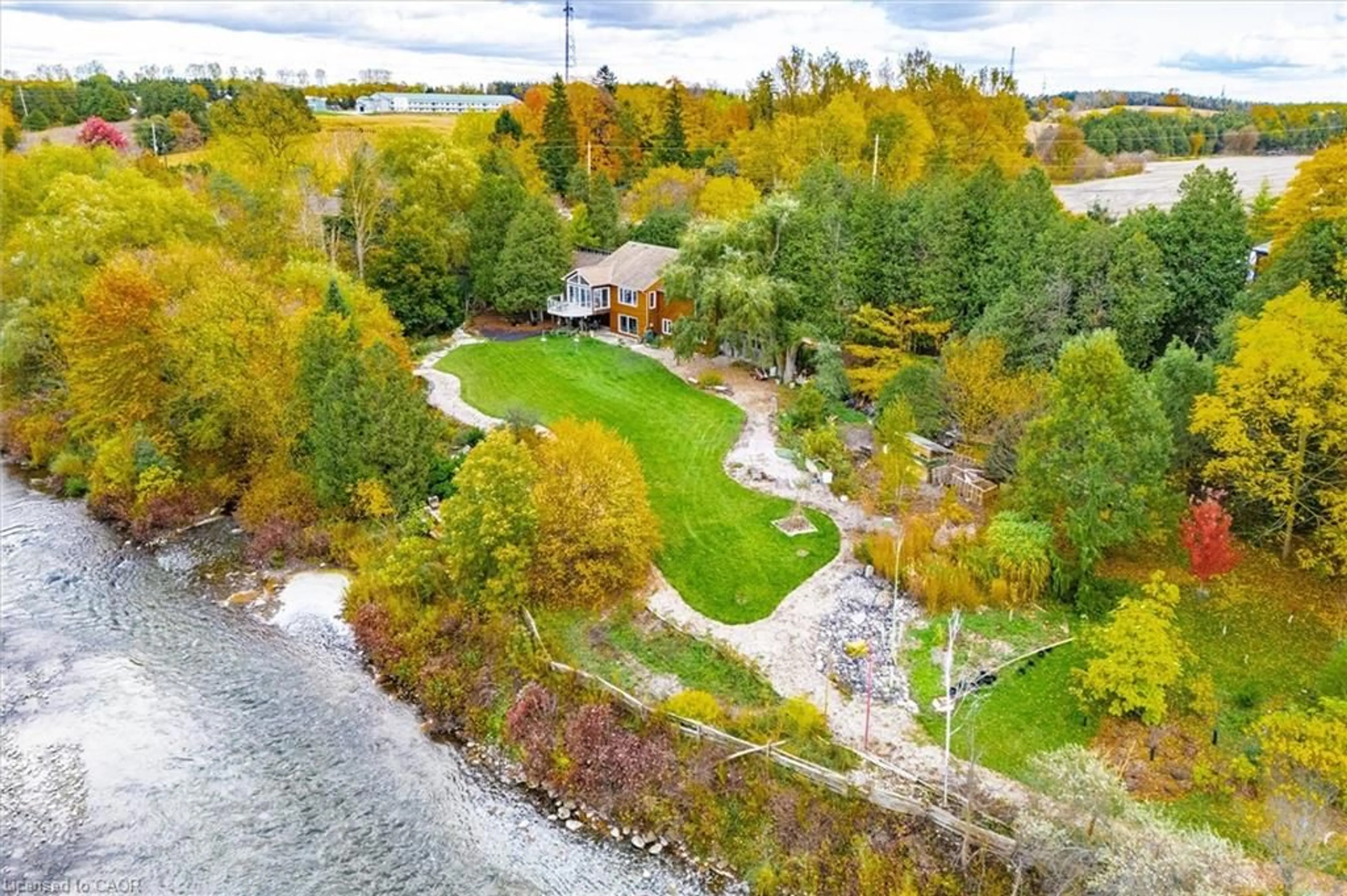 A pic from outside/outdoor area/front of a property/back of a property/a pic from drone, water/lake/river/ocean view for 8060 Wellington Rd 18 Rd, Fergus Ontario N1M 2W5