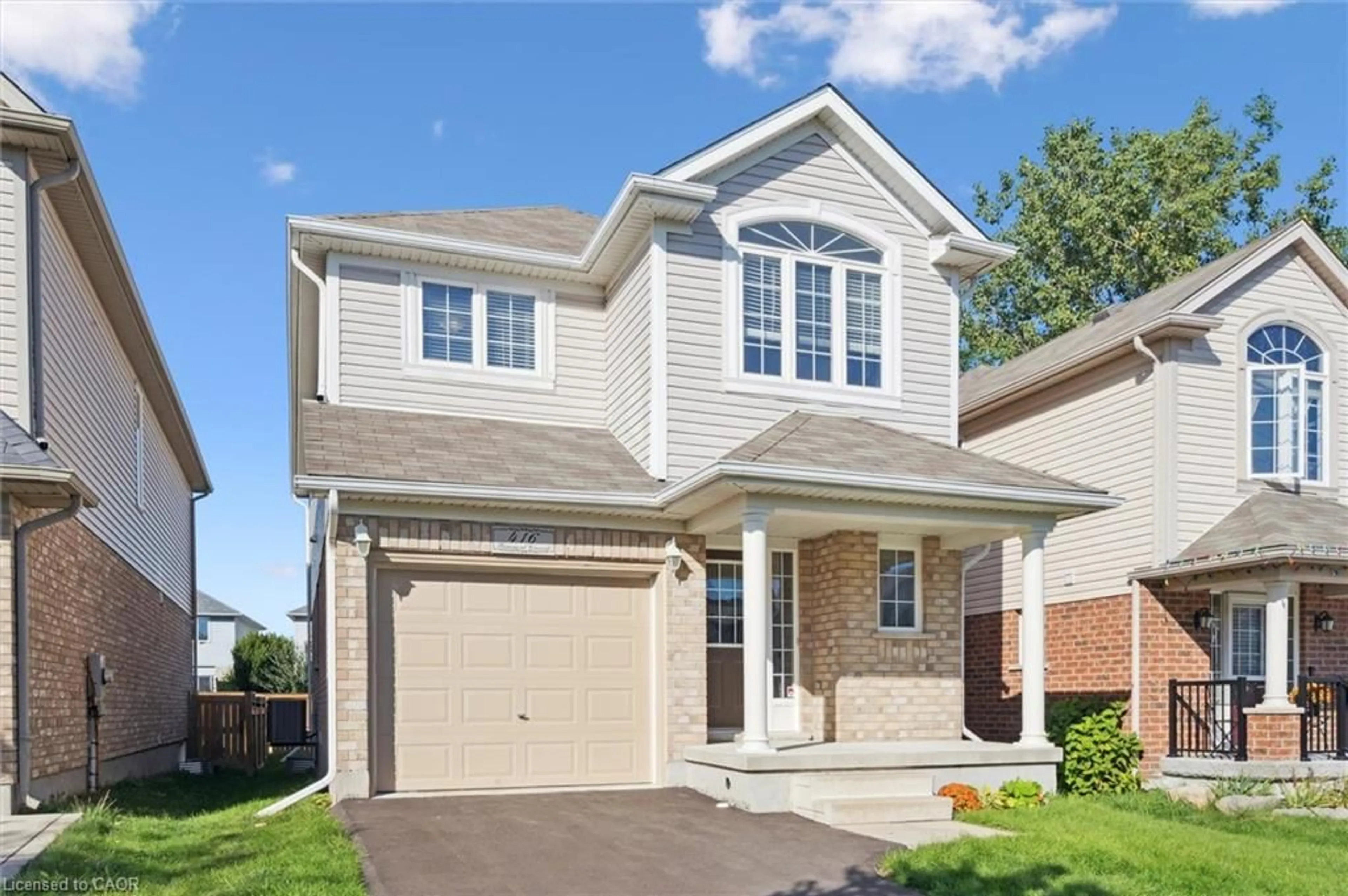 Home with vinyl exterior material, street for 416 Beaumont Cres, Kitchener Ontario N2A 0C1