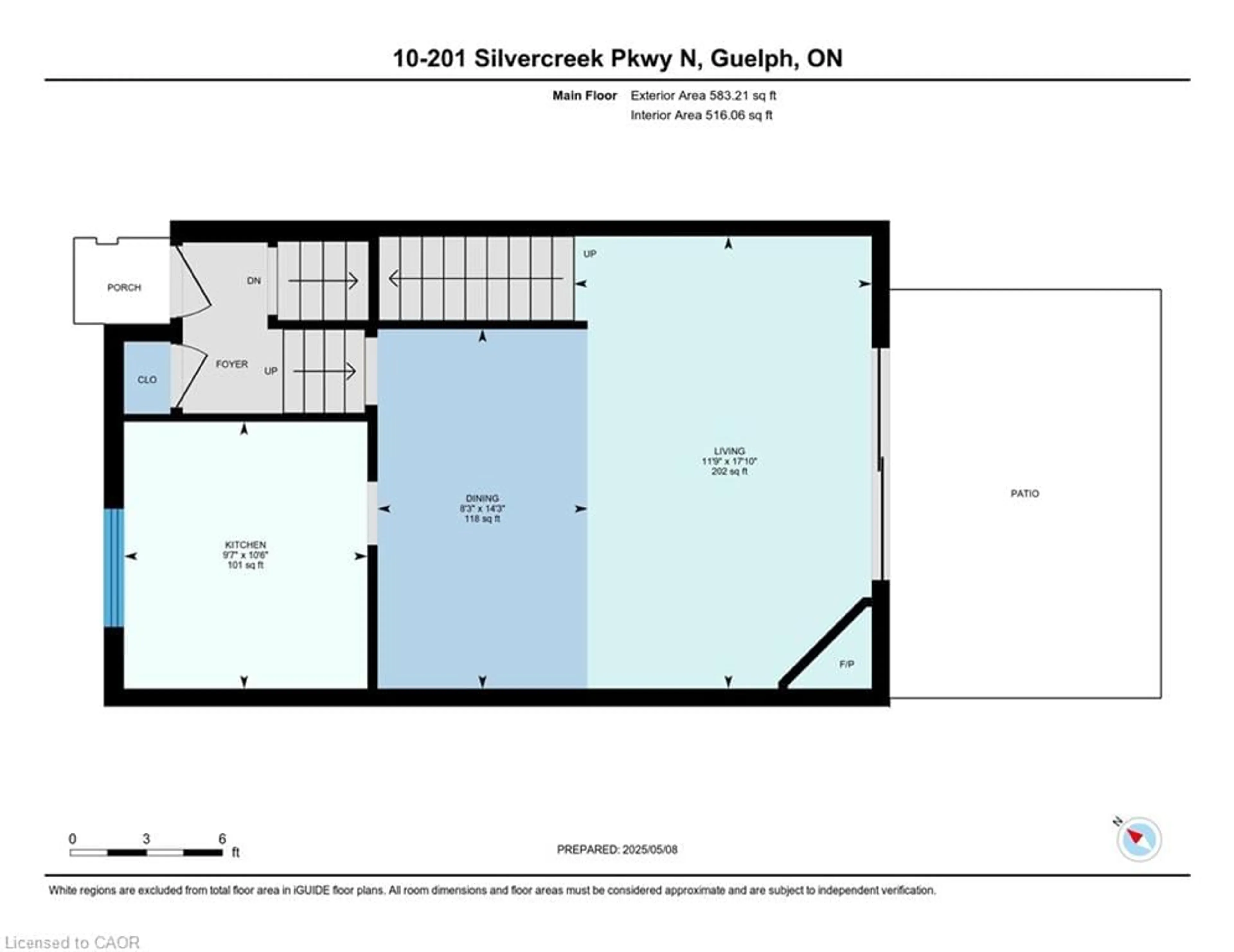 Floor plan for 201 Silvercreek Pky #10, Guelph Ontario N1H 3T4