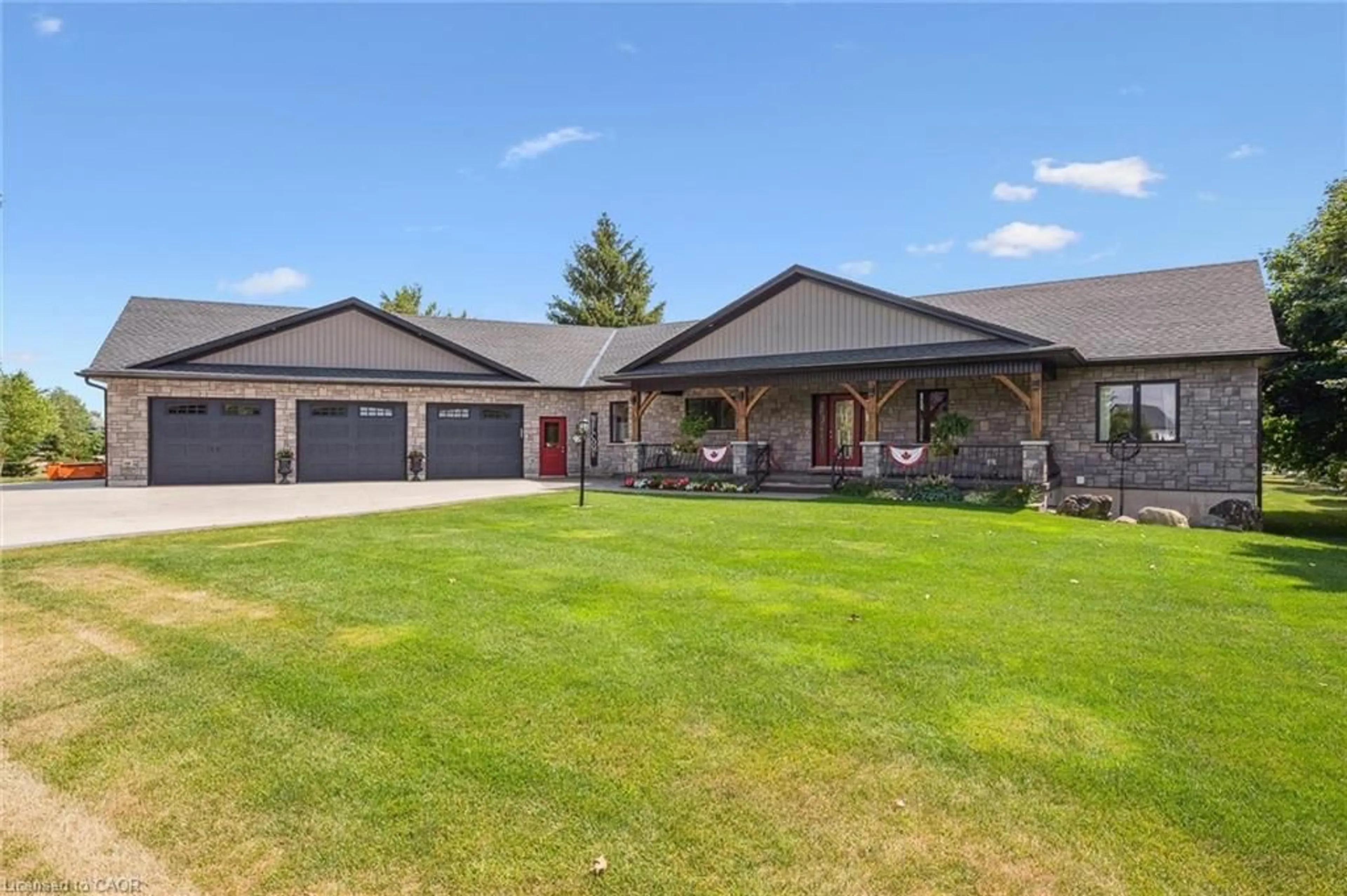 A pic from outside/outdoor area/front of a property/back of a property/a pic from drone, unknown for 100 Harris Cres, Mount Forest Ontario N0G 2L0