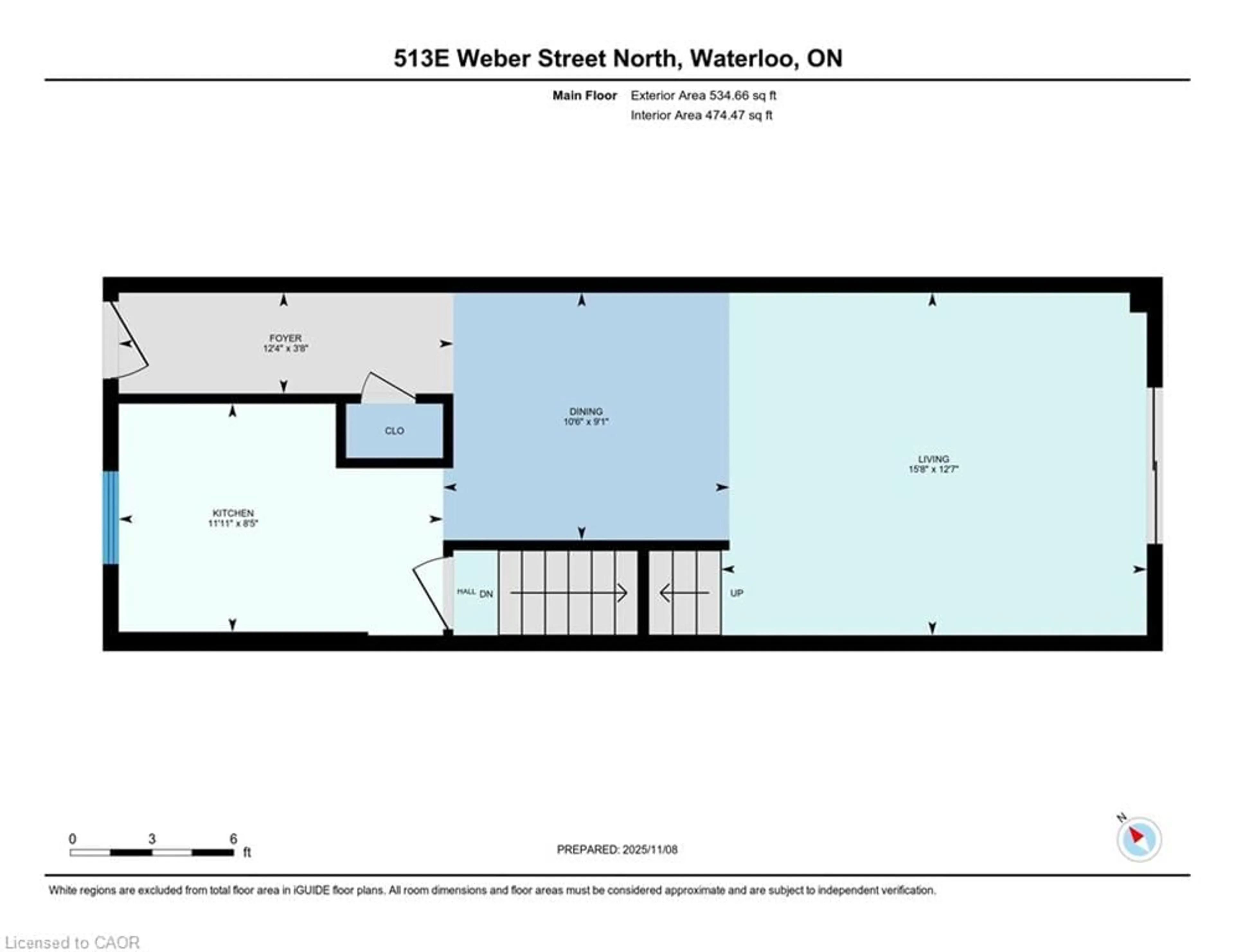 Floor plan for 513 Weber St #E, Waterloo Ontario N2L 4G1