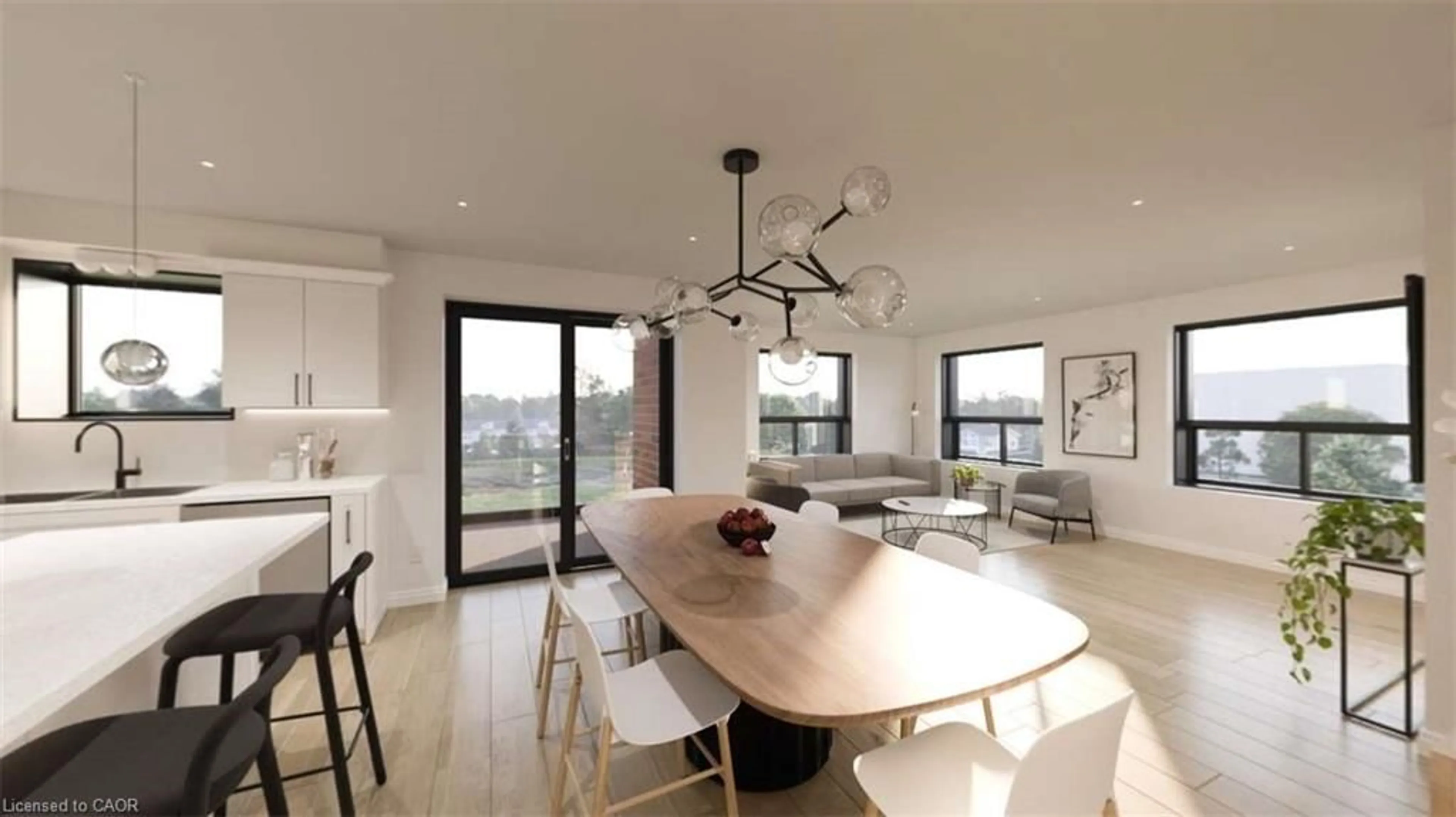 Dining room, wood/laminate floor for 20 Green Arbour Way #102, Lindsay Ontario K9V 0E6