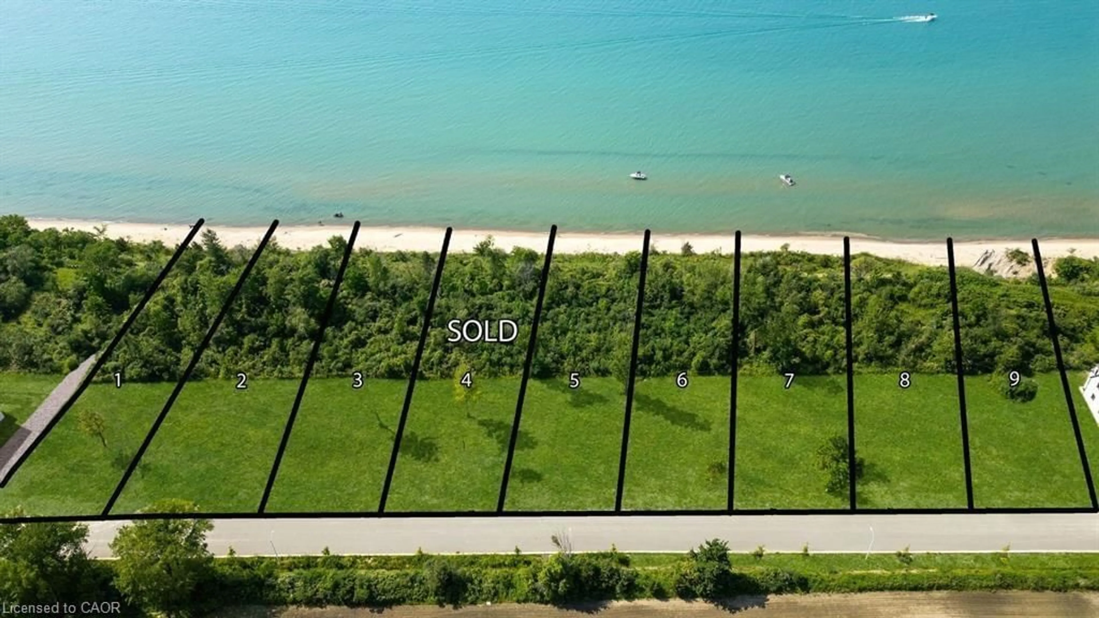 A pic from outside/outdoor area/front of a property/back of a property/a pic from drone, water/lake/river/ocean view for 7049 Blue Coast Hts, Plympton-Wyoming Ontario N0N 1E0