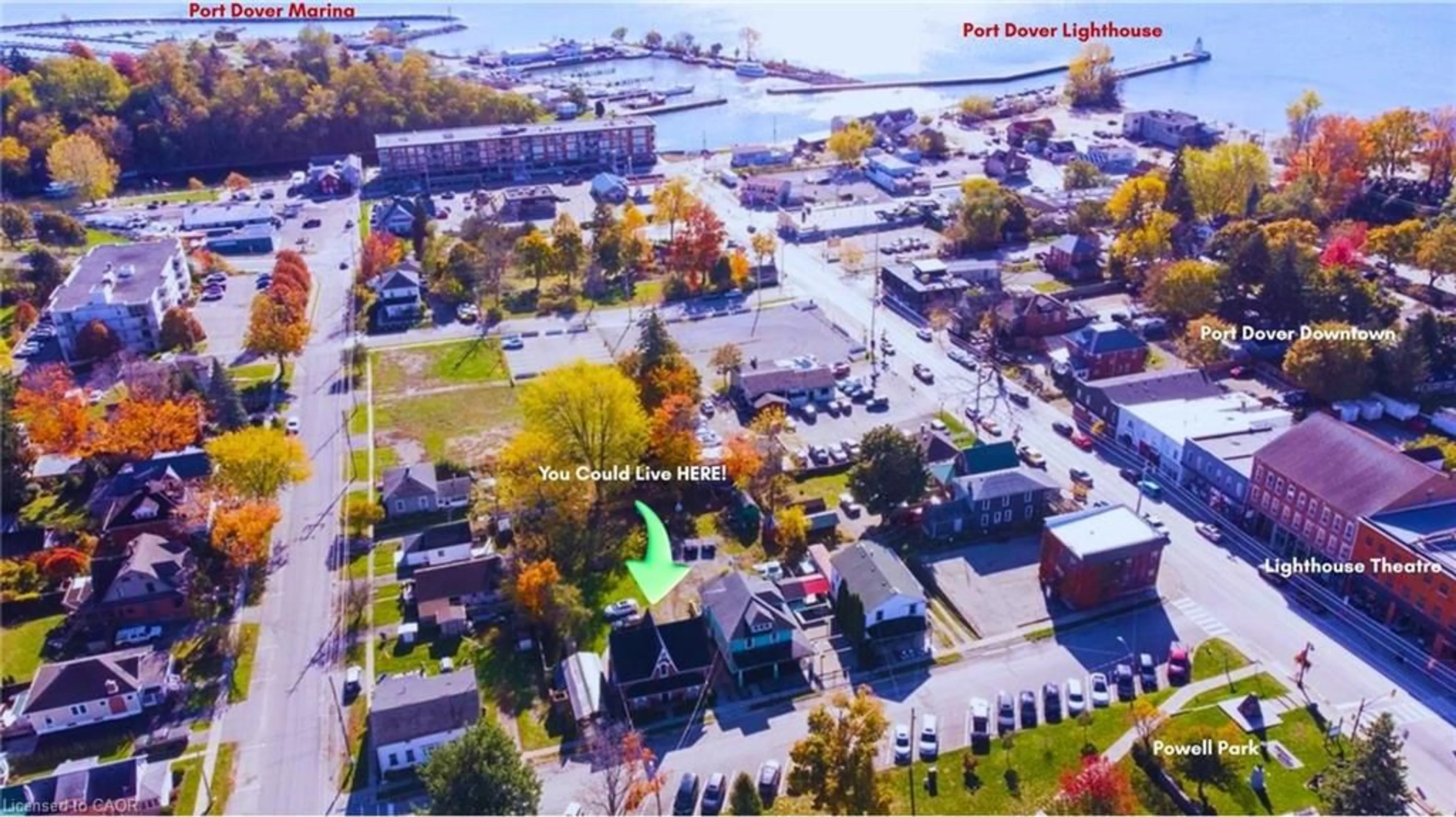 A pic from outside/outdoor area/front of a property/back of a property/a pic from drone, street for 2016 Park St, Port Dover Ontario N0A 1N0