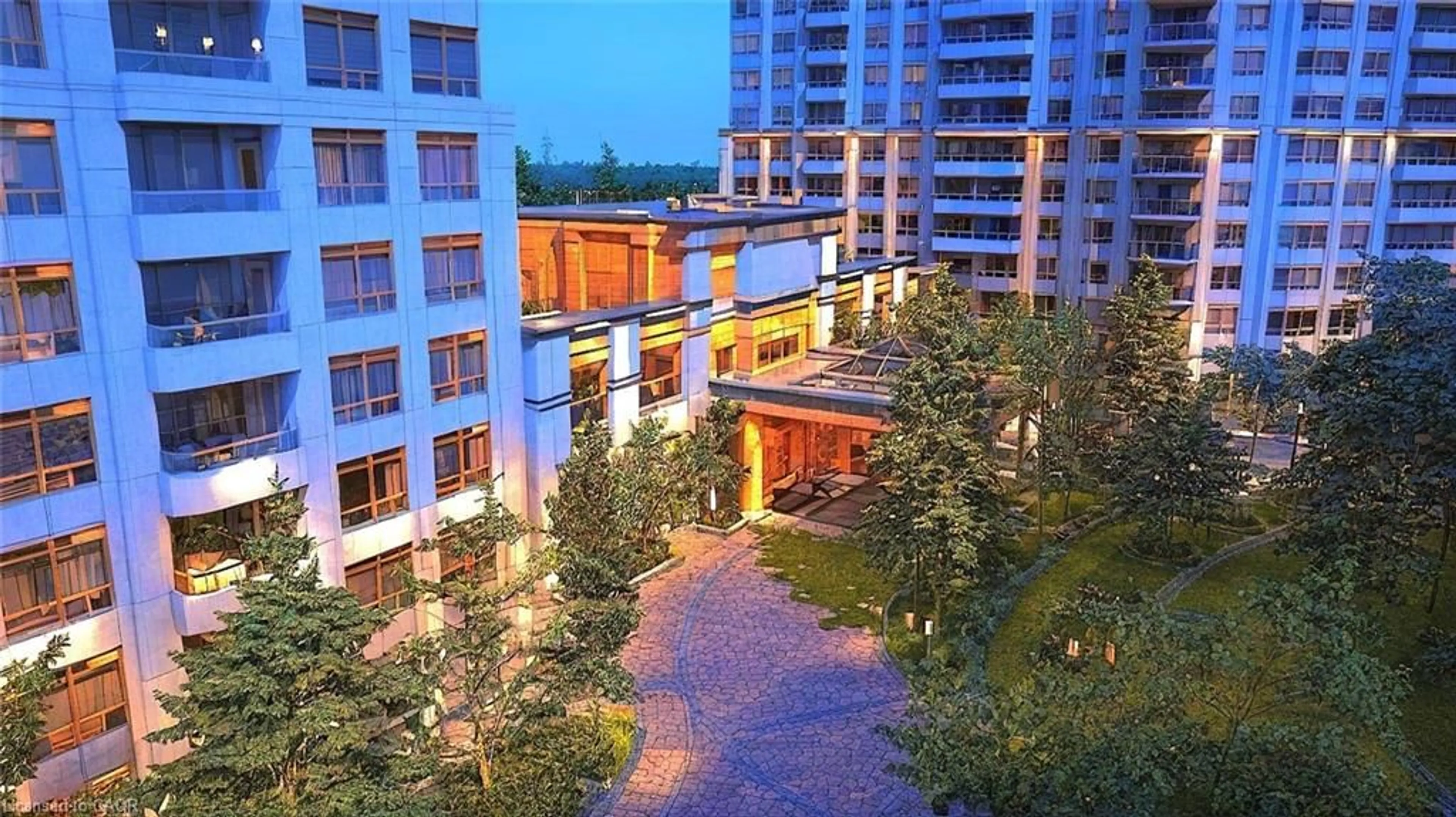 Patio, city buildings view from balcony for 25 Kingsbridge Garden Cir, Mississauga Ontario L5R 4B1