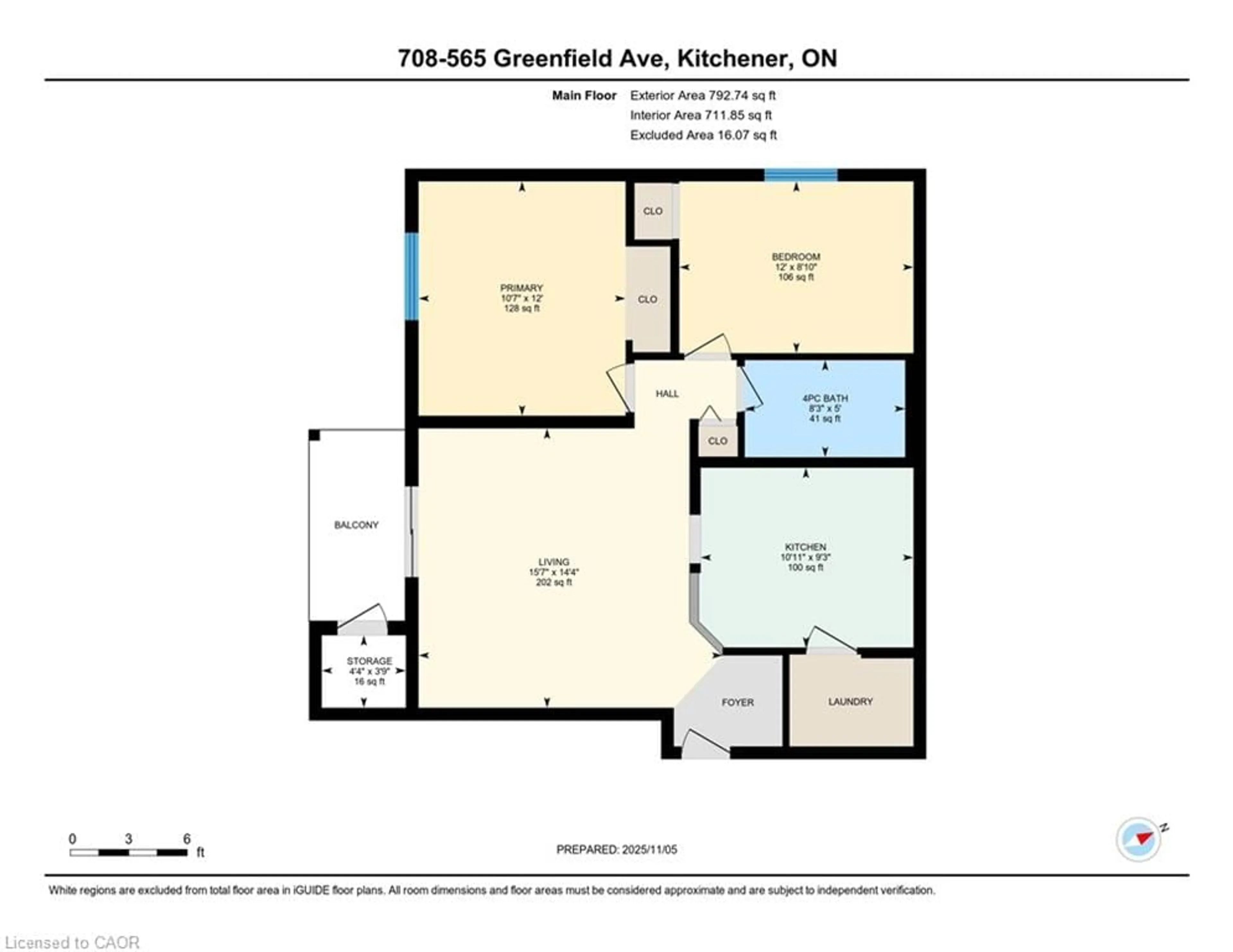 Floor plan for 565 Greenfield Ave #708, Kitchener Ontario N2C 2P5