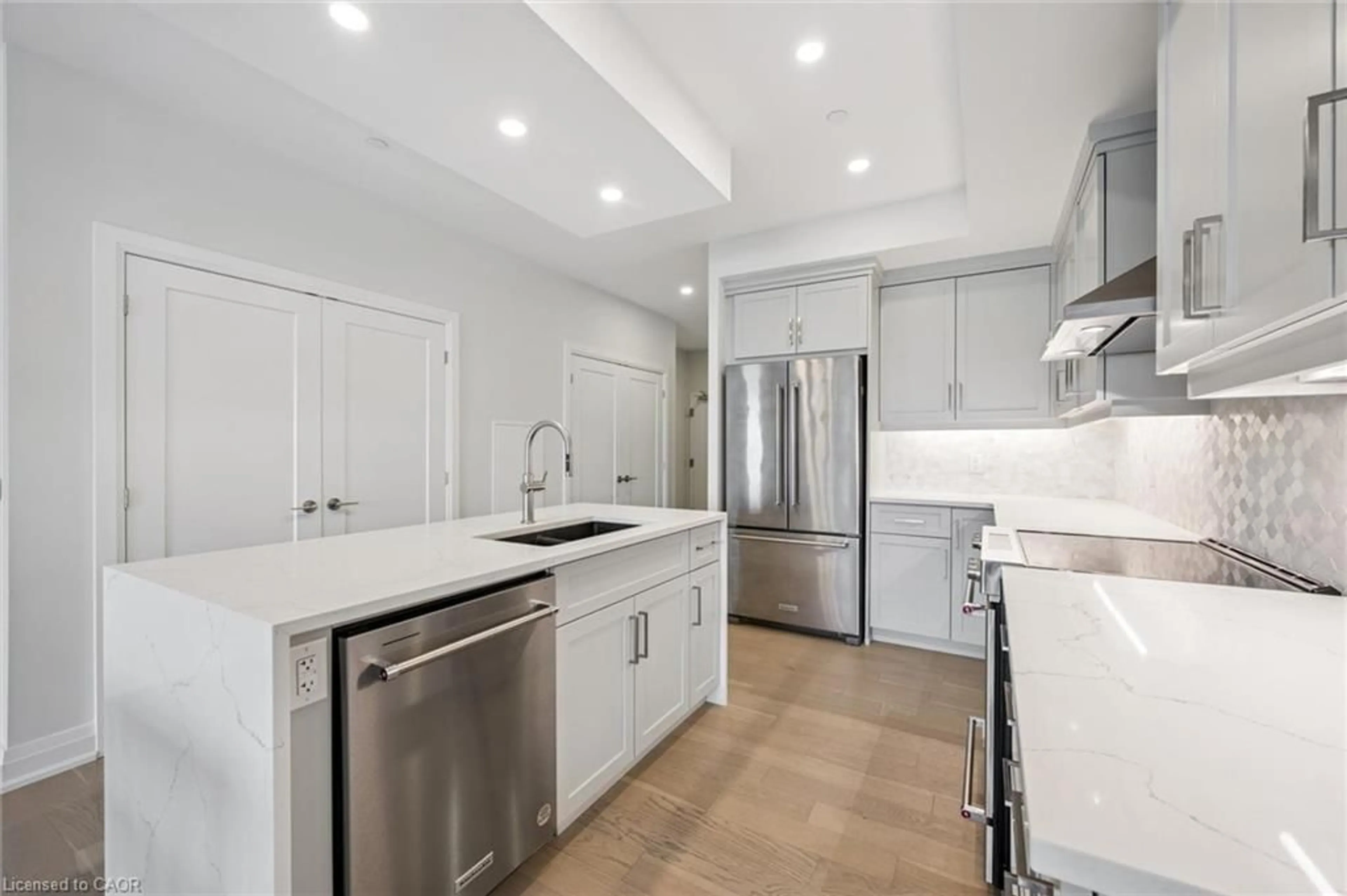 Open concept kitchen, ceramic/tile floor for 71 Wyndham St #1007, Guelph Ontario N1E 0T7