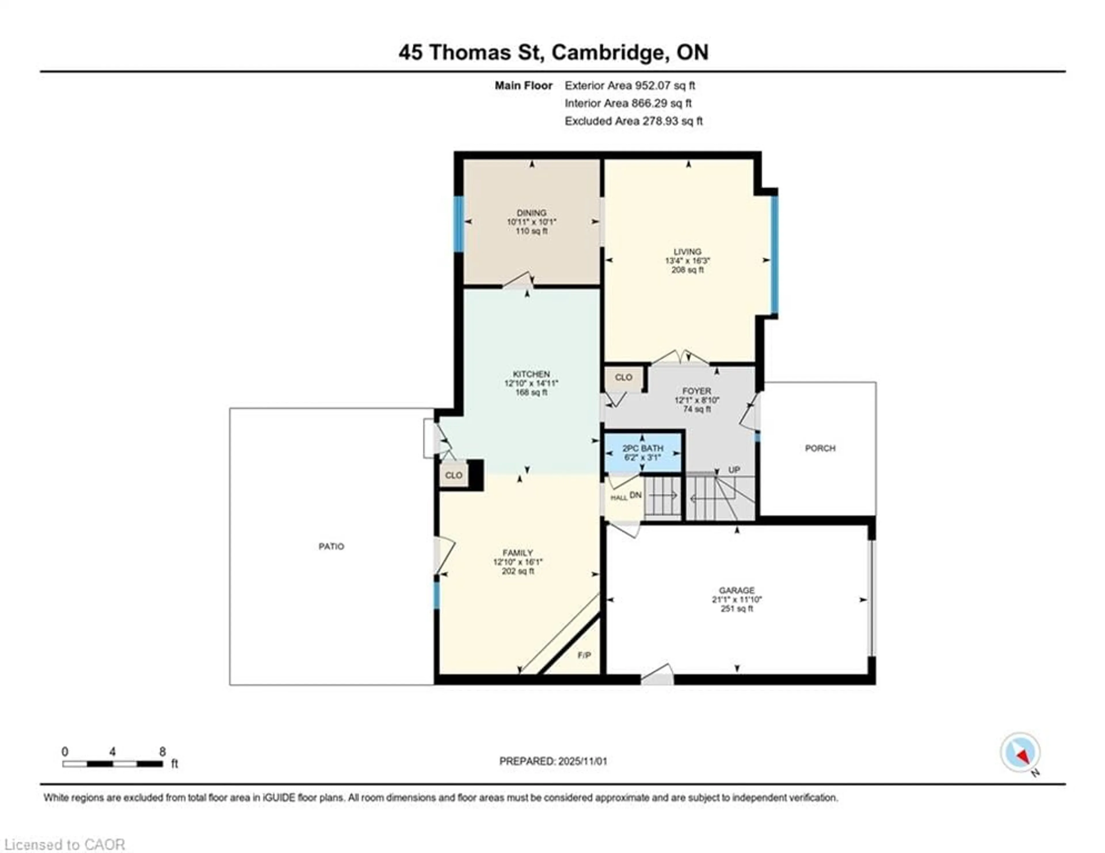 Floor plan for 45 Thomas St, Cambridge Ontario N3C 3C6
