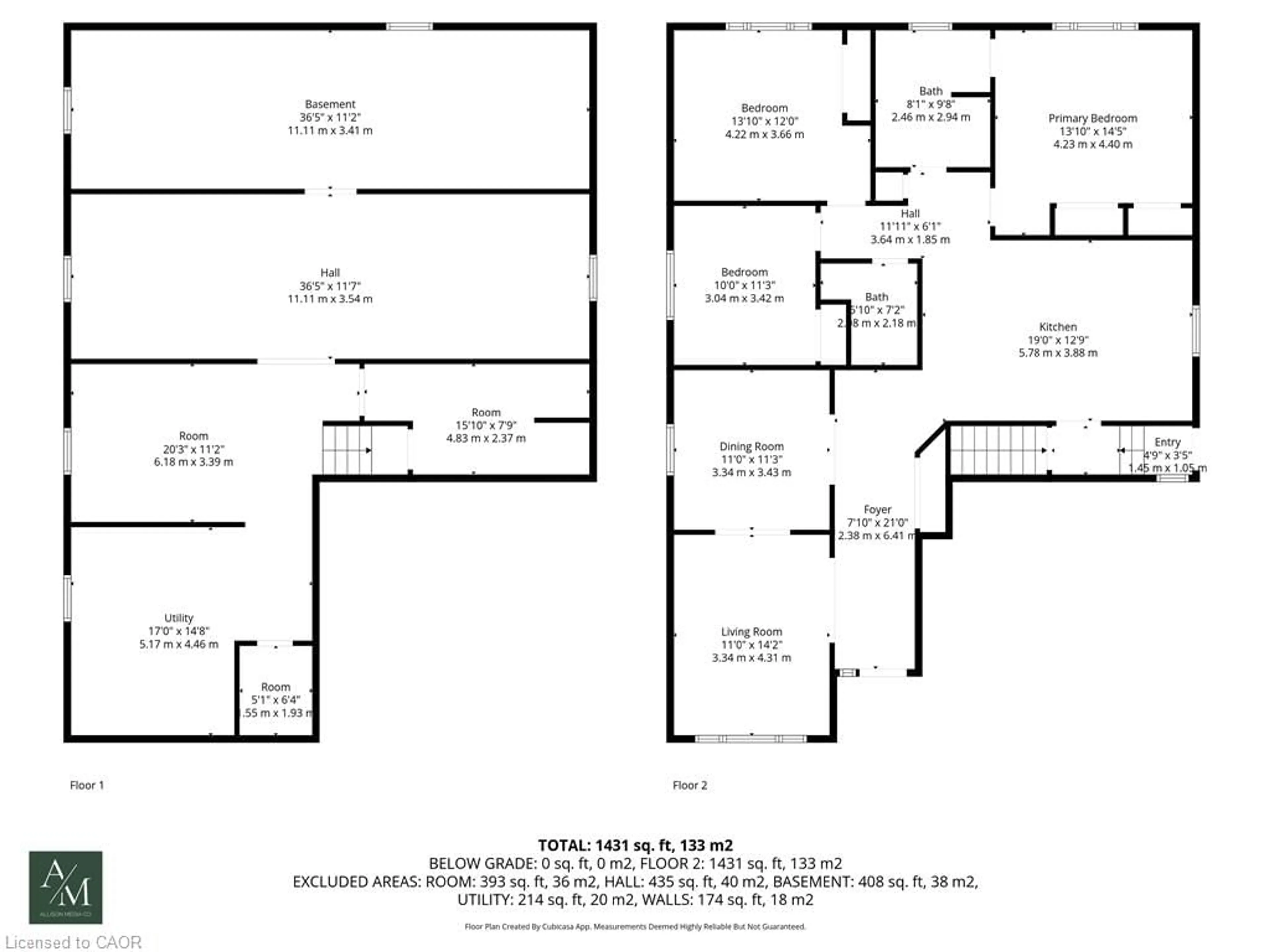 Floor plan for 591 Acadia Dr, Hamilton Ontario L8W 3A8