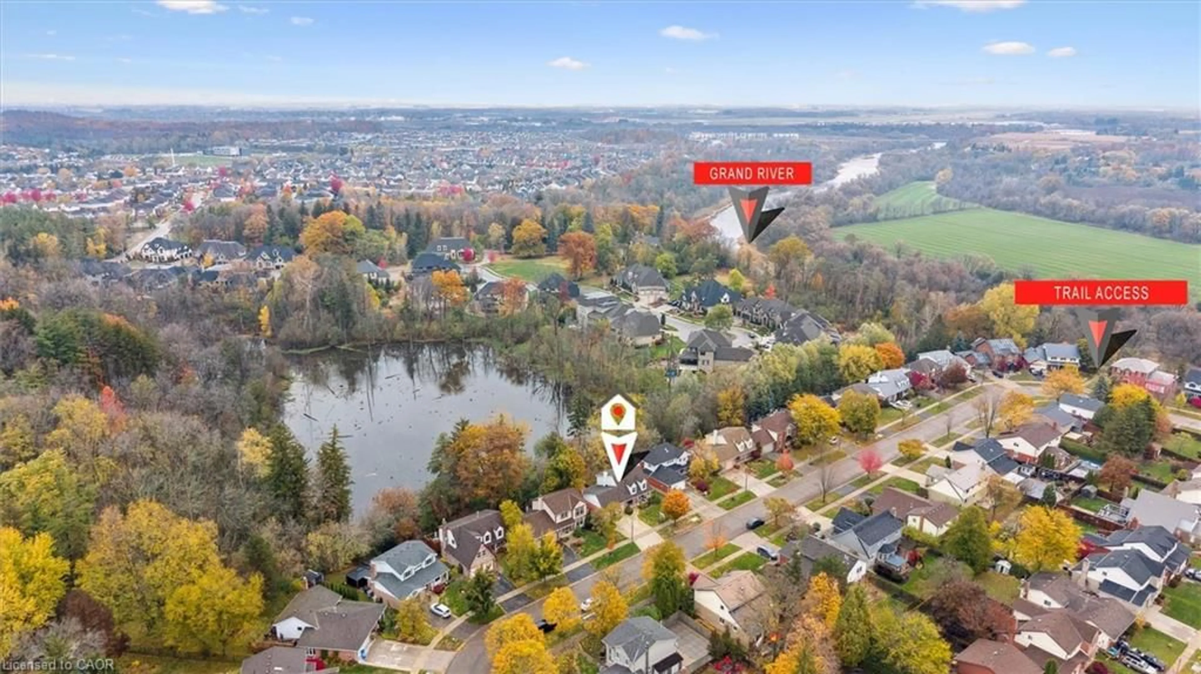 A pic from outside/outdoor area/front of a property/back of a property/a pic from drone, water/lake/river/ocean view for 41 Manitoulin Cres, Kitchener Ontario N2A 3J4