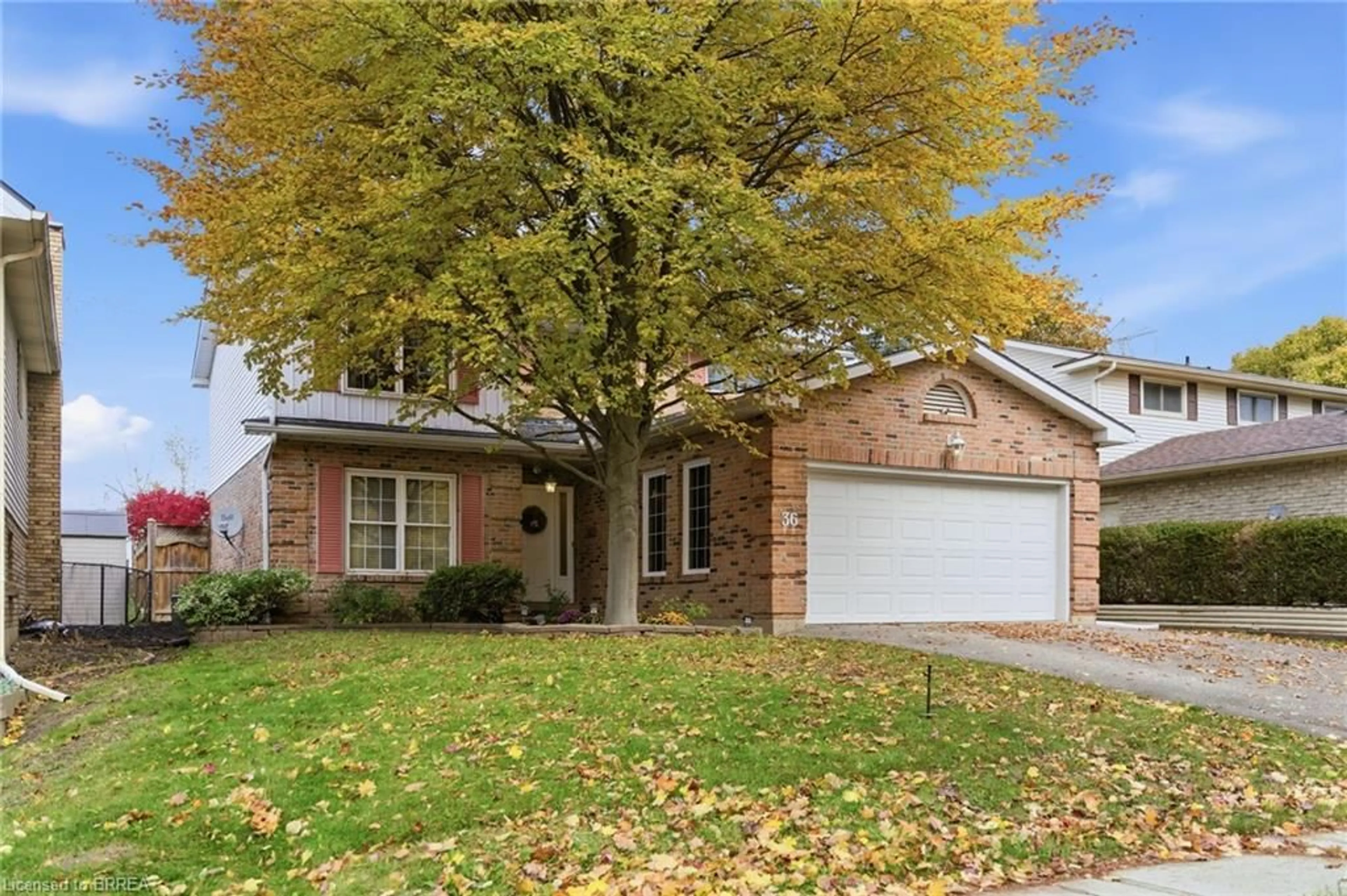 Home with brick exterior material, street for 36 Black Locust Way, Brantford Ontario N3R 7C7