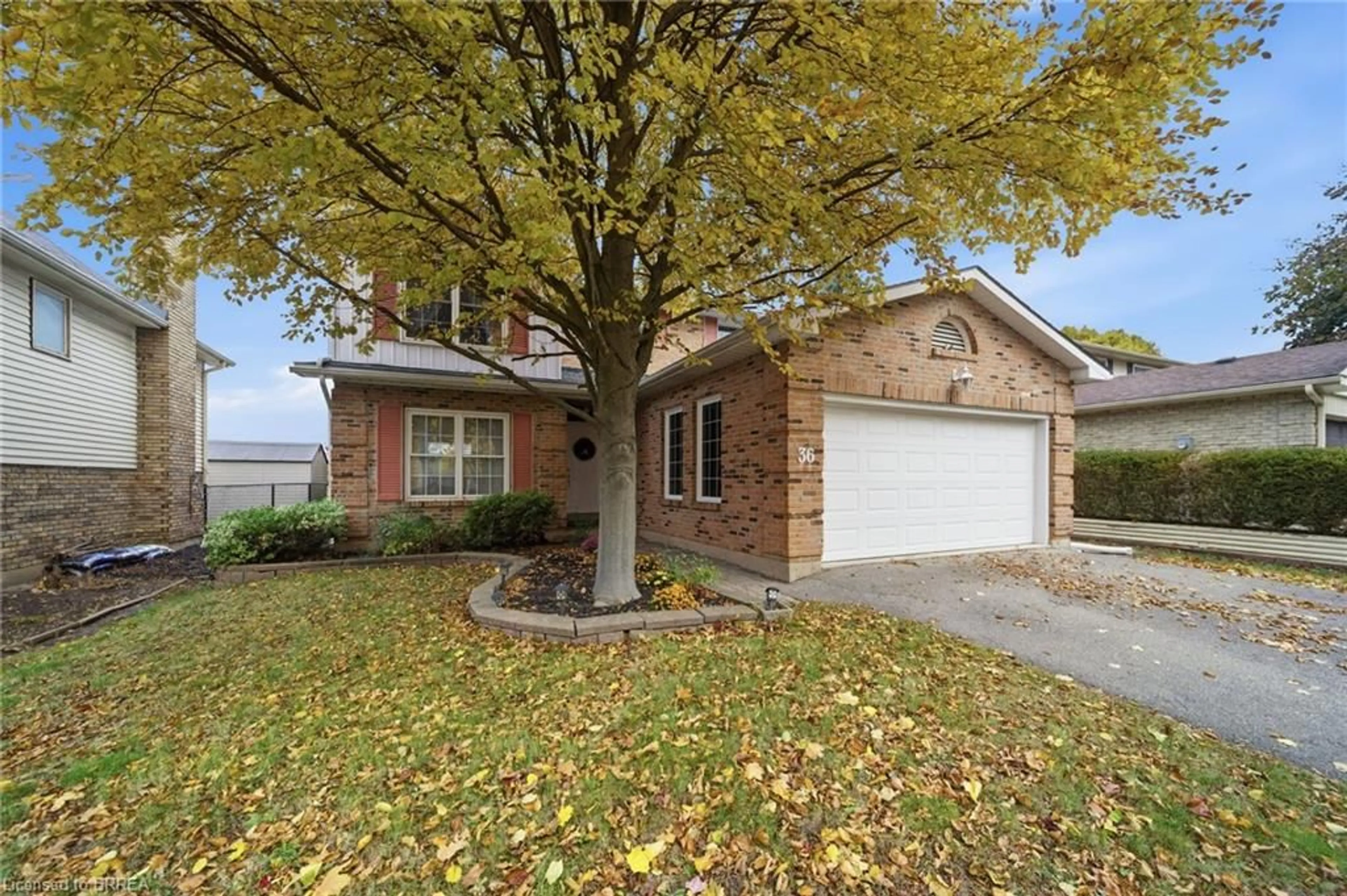 Home with brick exterior material, street for 36 Black Locust Way, Brantford Ontario N3R 7C7