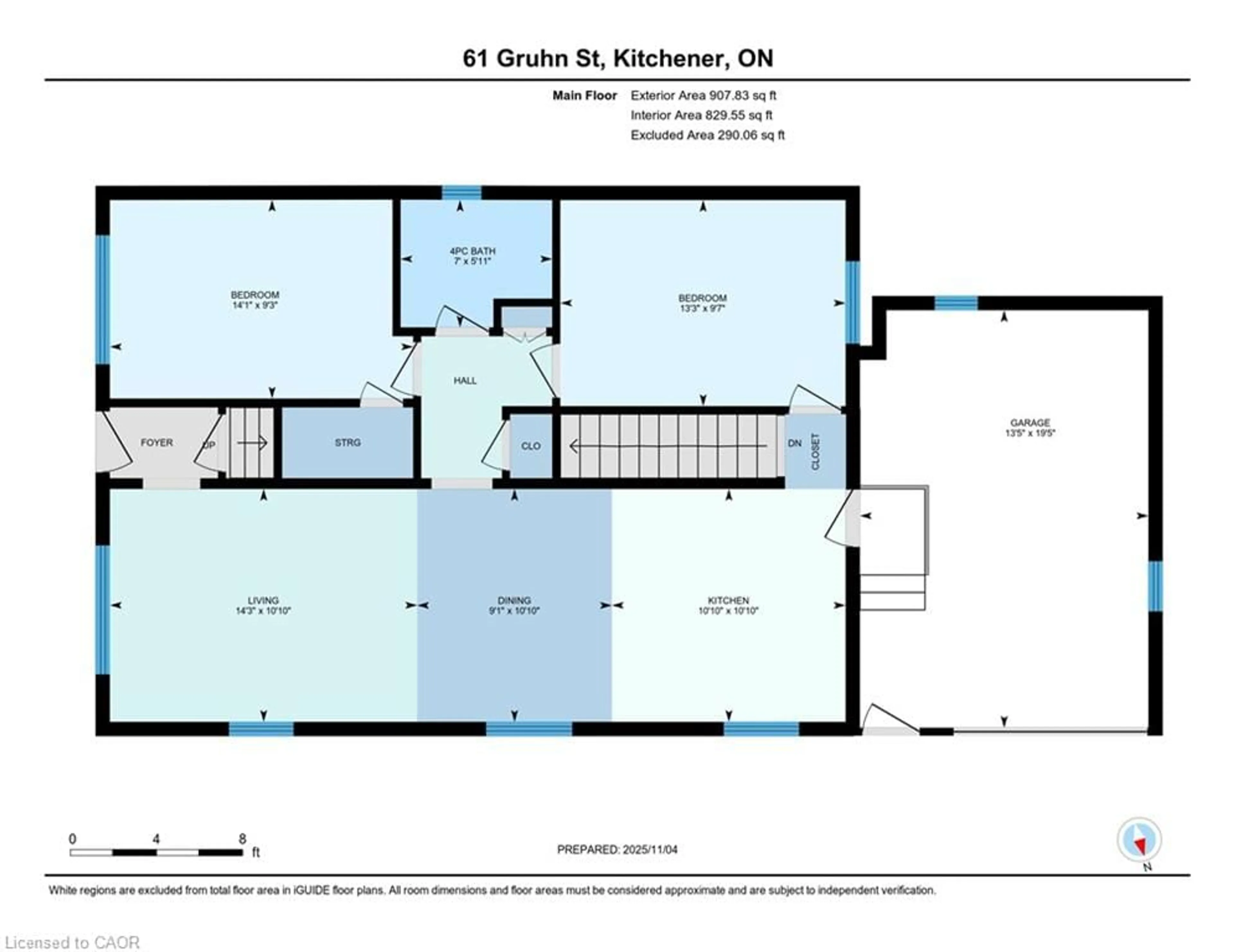 Floor plan for 61 Gruhn St, Kitchener Ontario N2G 1S5