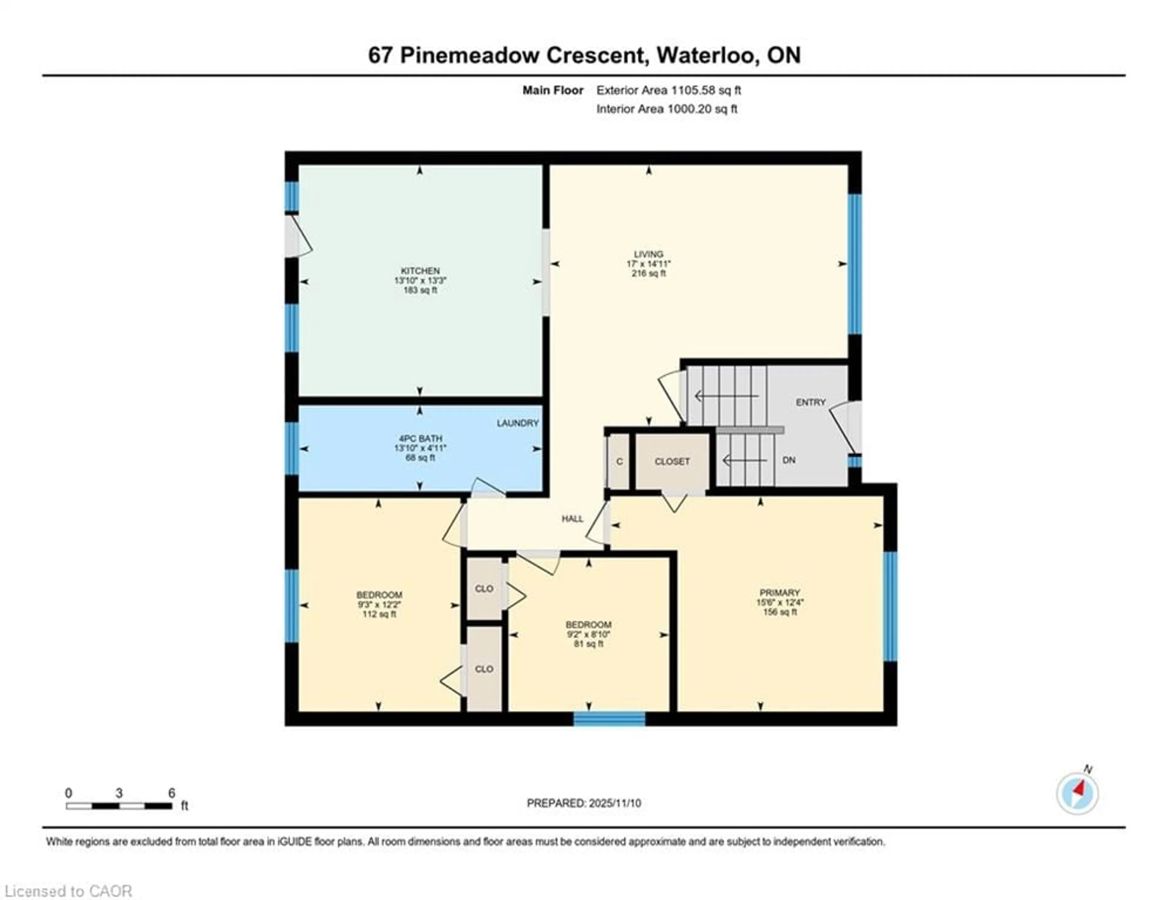 Floor plan for 67 Pinemeadow Cres, Waterloo Ontario N2T 1A6