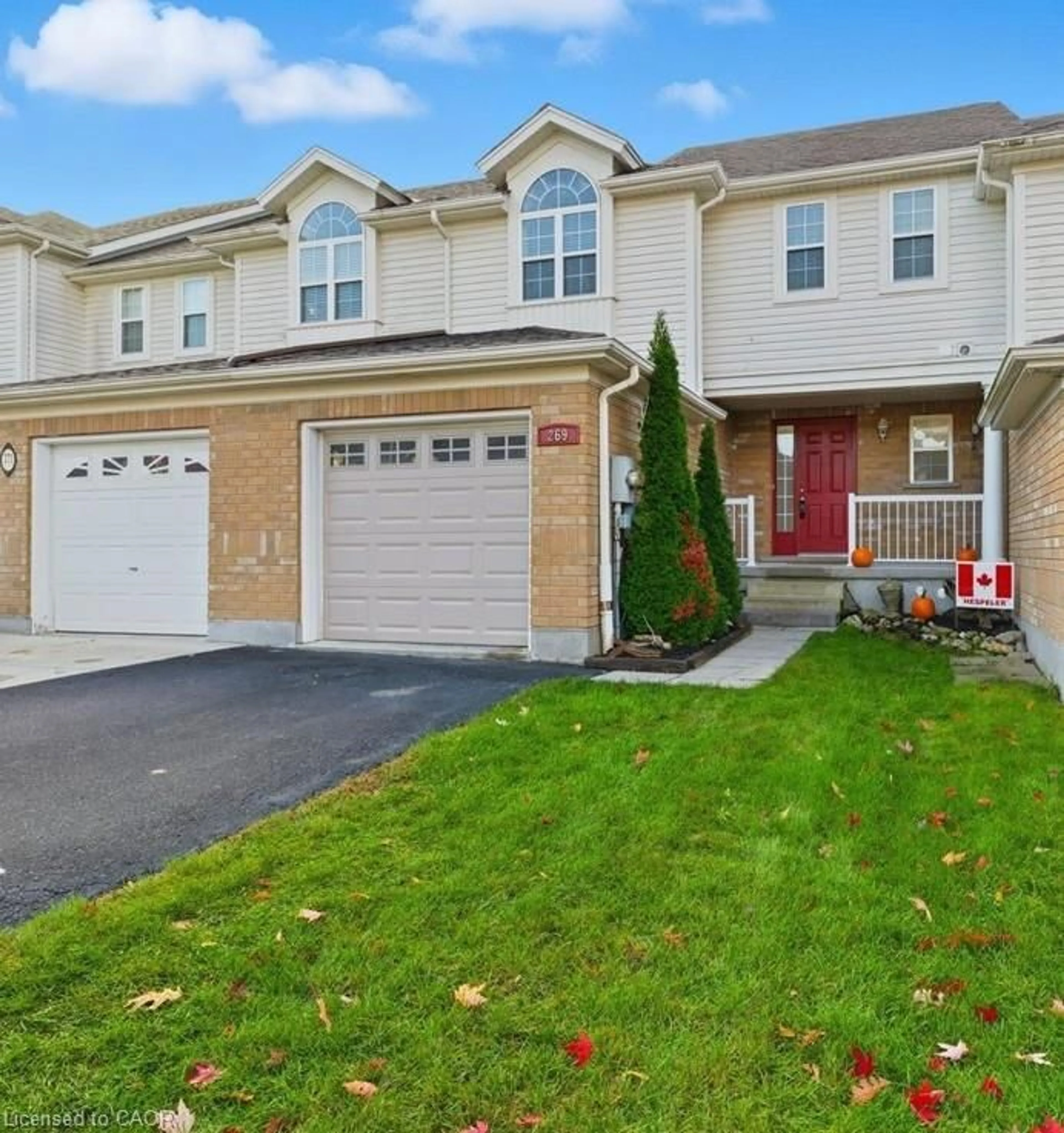 Home with vinyl exterior material, street for 269 Mcmeeken Dr, Cambridge Ontario N3C 4N7