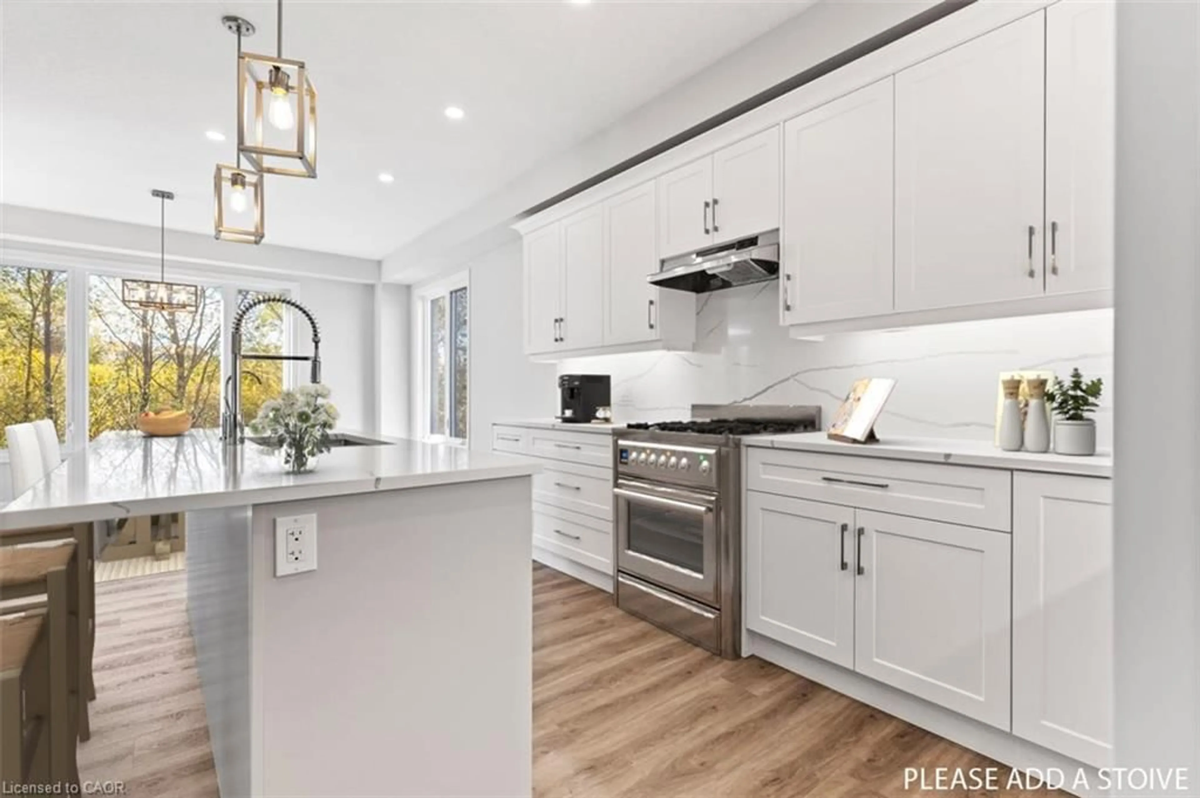 Open concept kitchen, ceramic/tile floor for 257 Ladyslipper Dr, Waterloo Ontario N2V 0C3