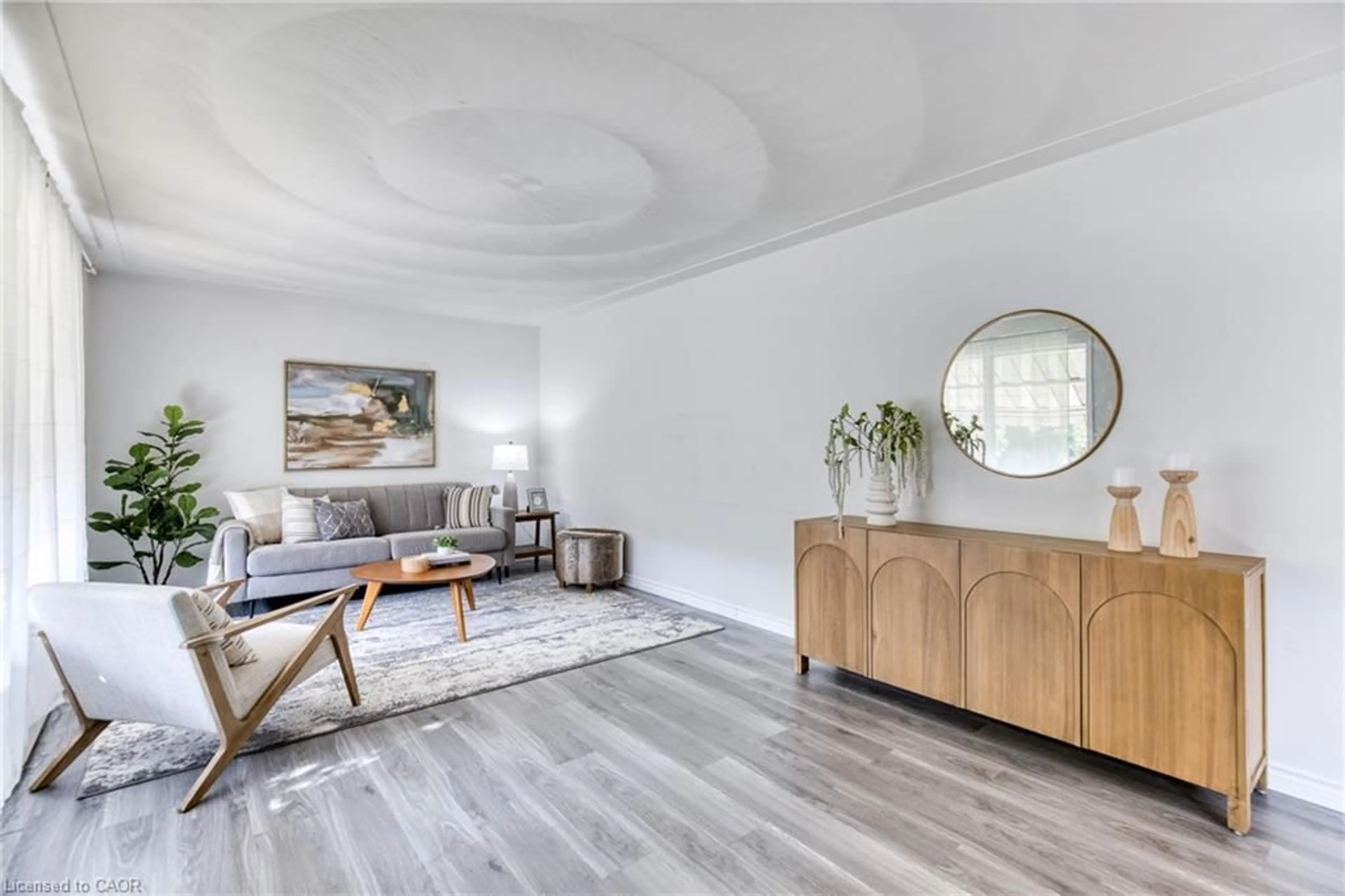 Living room with furniture, wood/laminate floor for 80 Westwood Dr #Main, Kitchener Ontario N2M 2K4