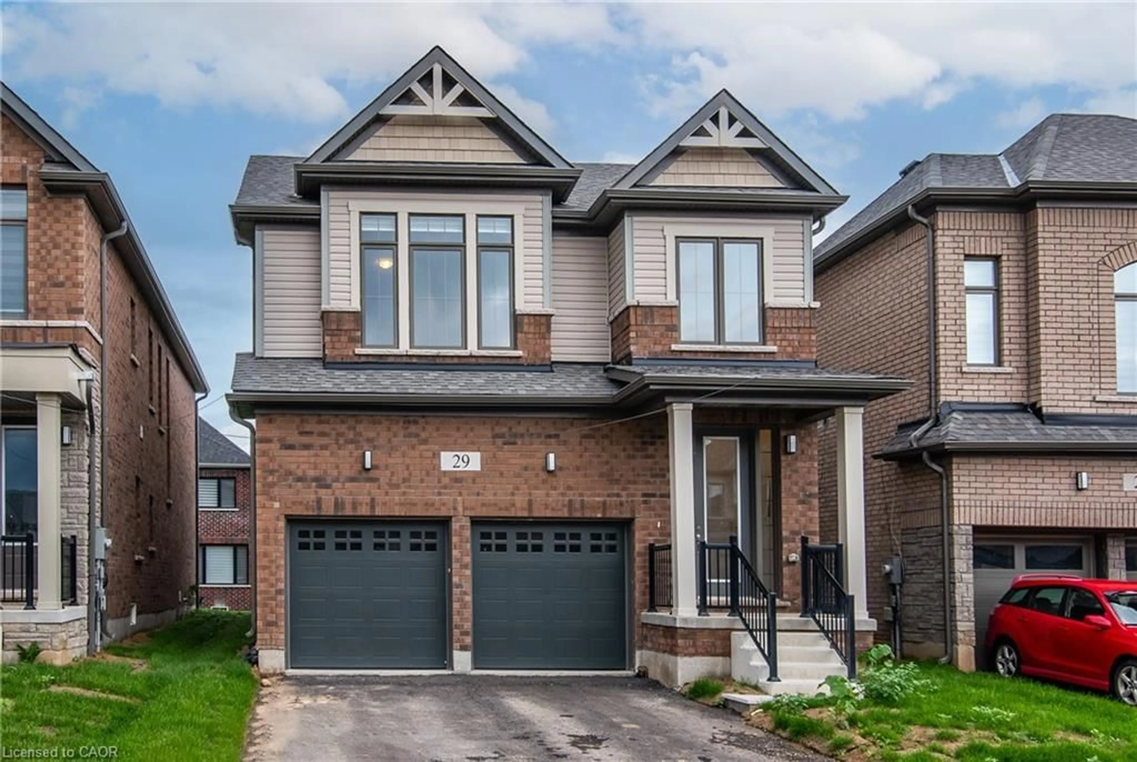 Home with brick exterior material, street for 29 Rustic Oak Trail, Ayr Ontario N0B 1E0