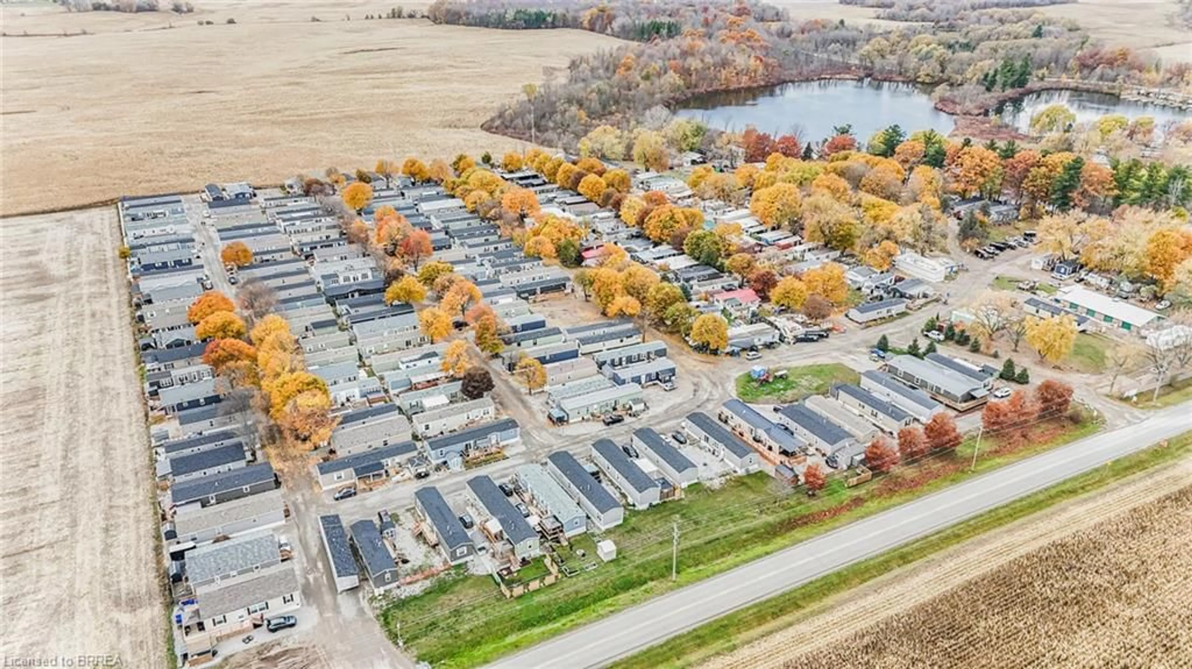 A pic from outside/outdoor area/front of a property/back of a property/a pic from drone, street for 99 Fourth Concession Rd #715, Burford Ontario N0E 1A0