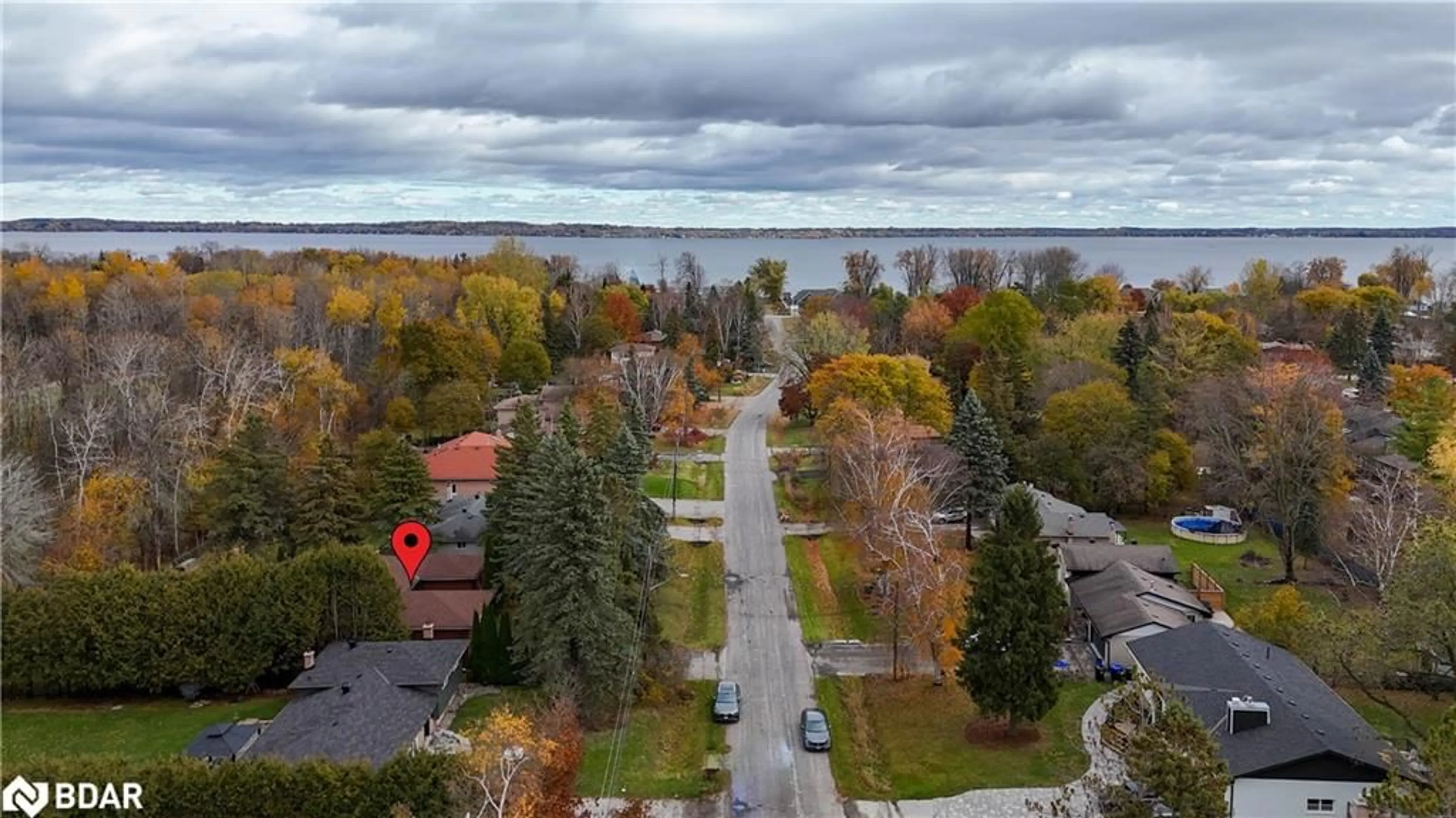 A pic from outside/outdoor area/front of a property/back of a property/a pic from drone, water/lake/river/ocean view for 1164 North Shore Dr, Gilford Ontario L0L 1R0