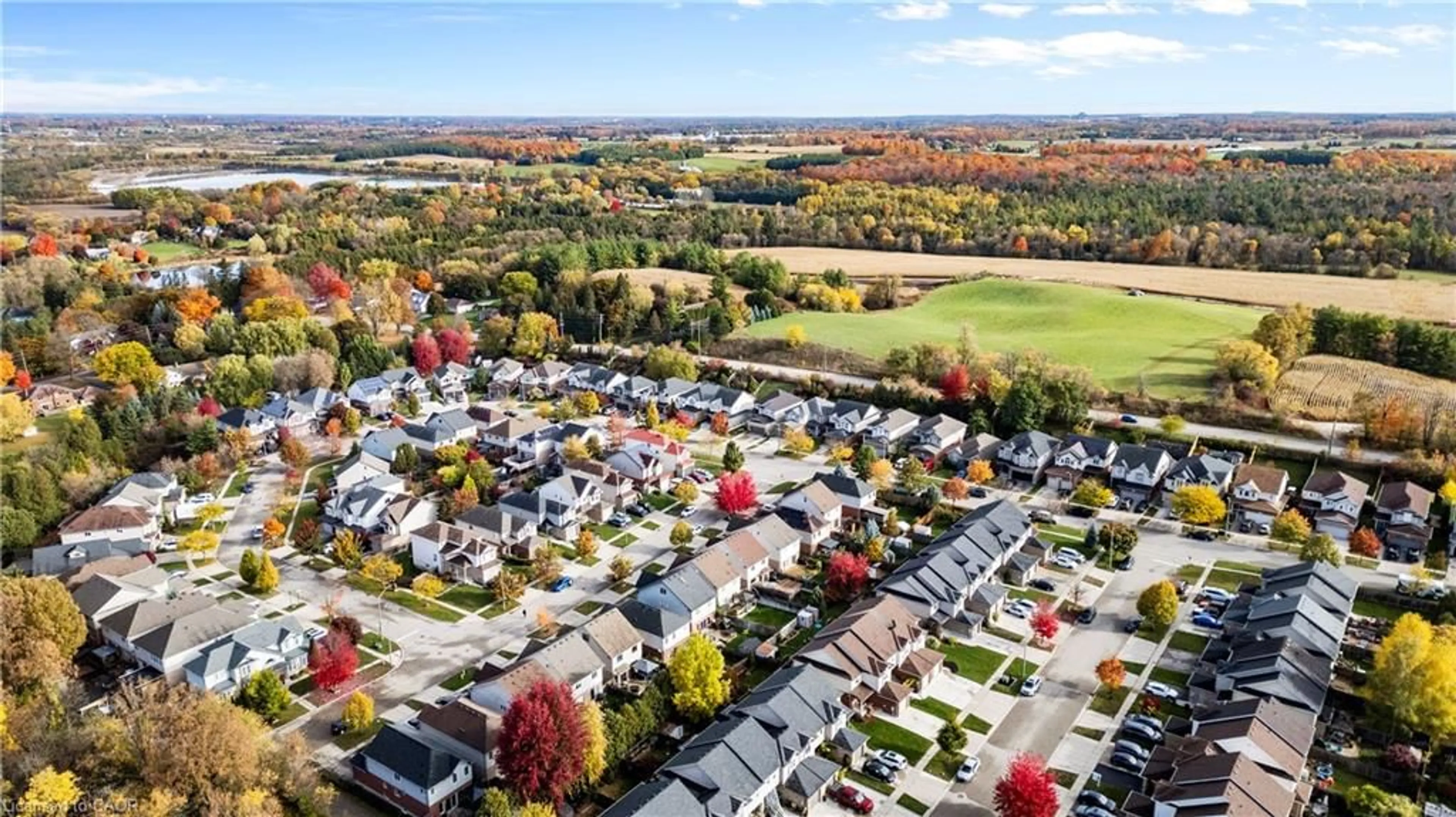 A pic from outside/outdoor area/front of a property/back of a property/a pic from drone, street for 31 Olivewood Way, Cambridge Ontario N3C 4N9