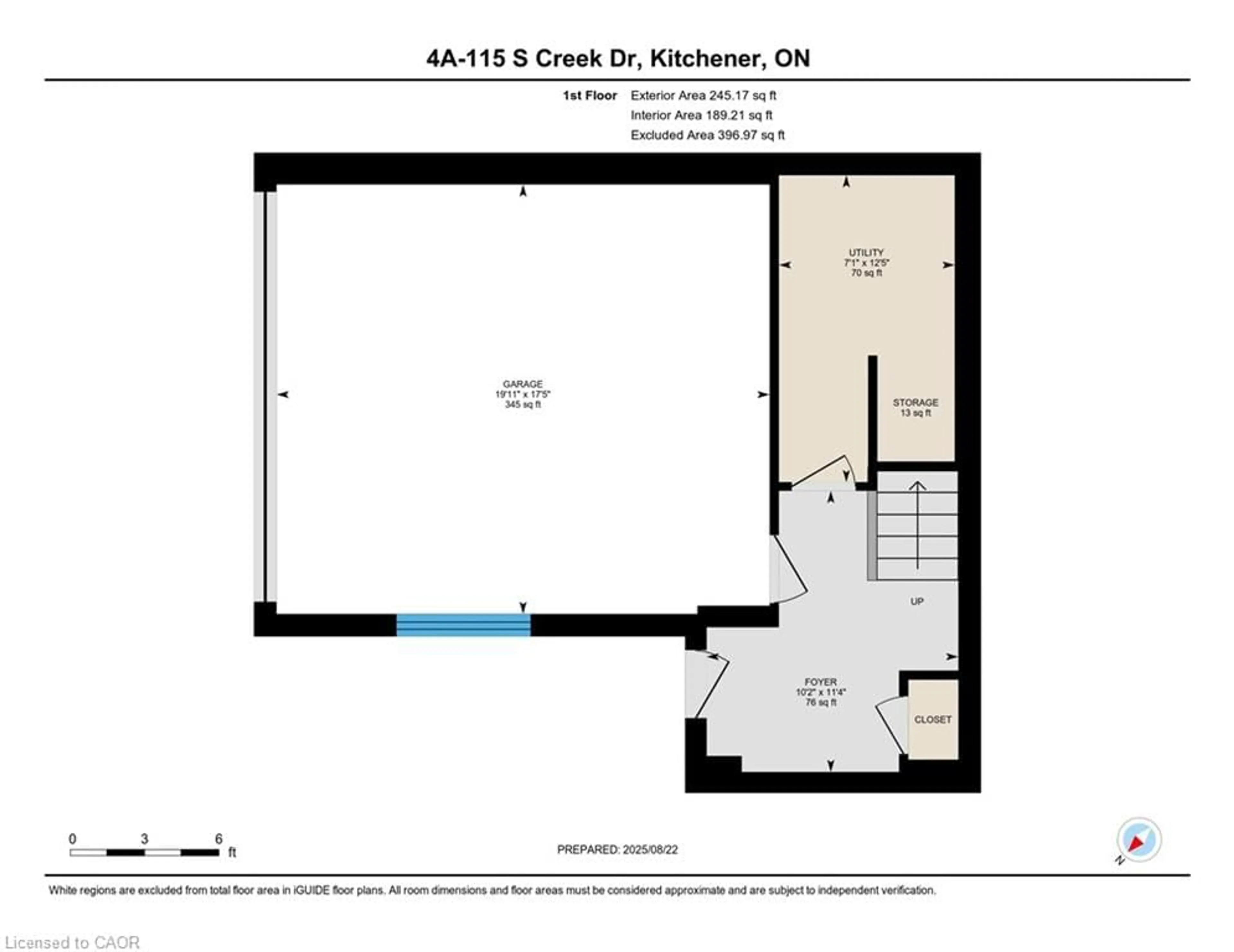 Floor plan for 115 South Creek Dr #4A, Kitchener Ontario N2P 0H2