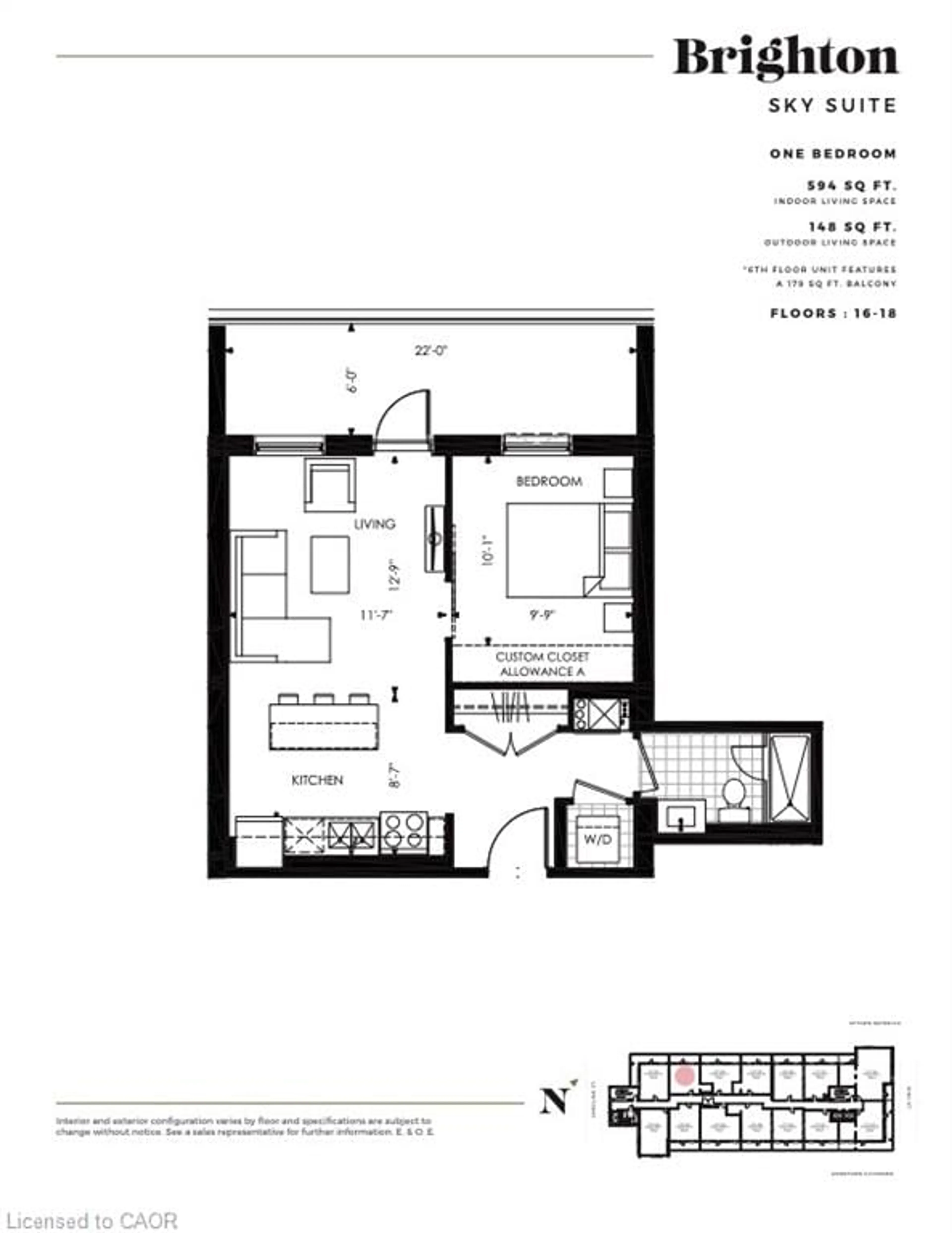 Floor plan for 181 King St #1803, Waterloo Ontario N2J 0E7