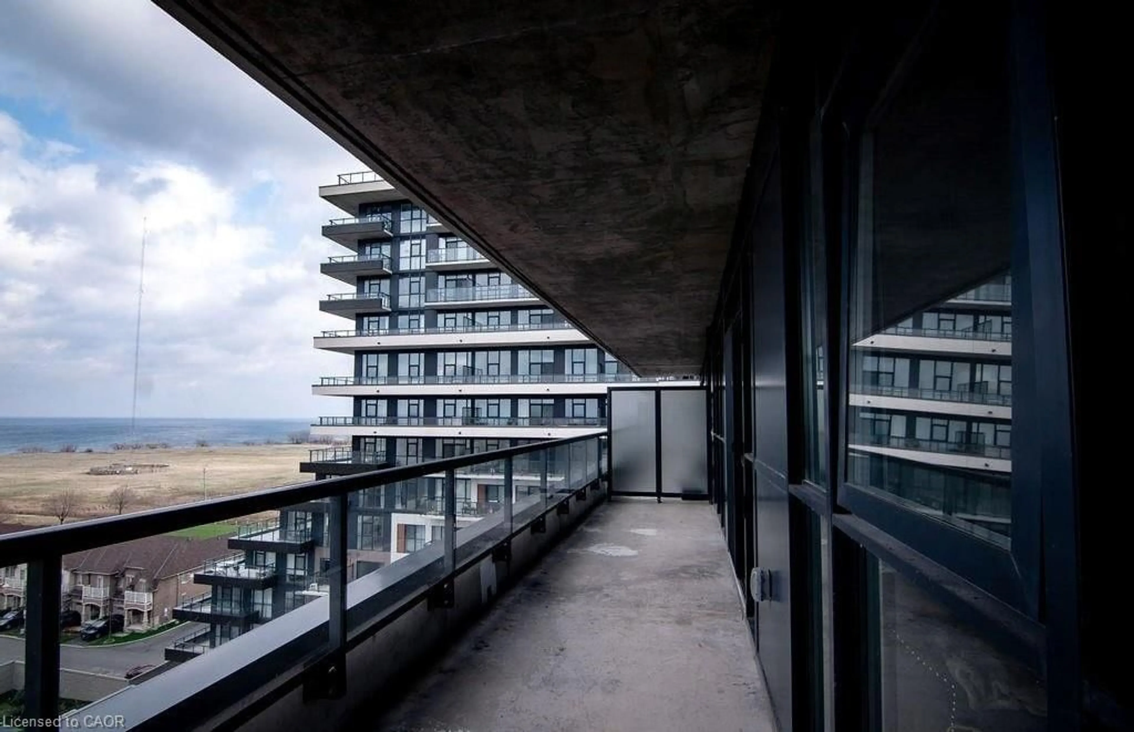 Balcony in the apartment, city buildings view from balcony for 560 North Service Rd #810, Grimsby Ontario L3M 0G1