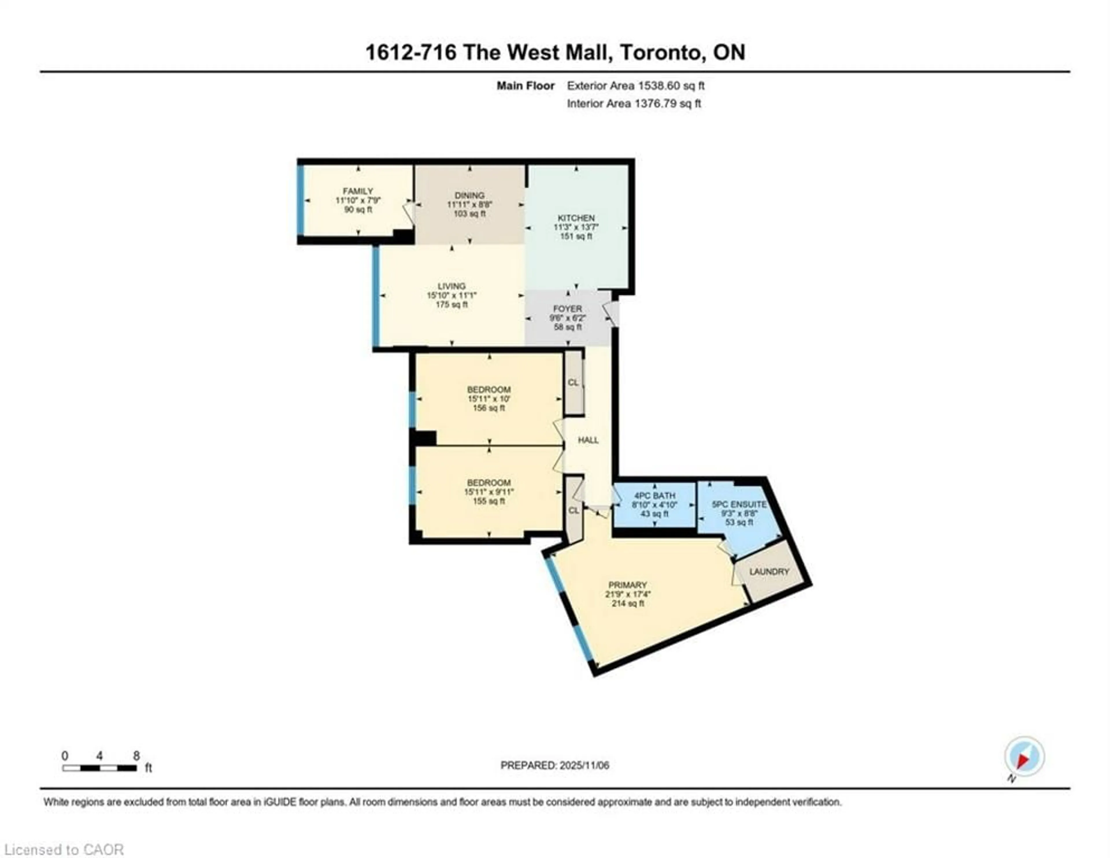 Floor plan for 716 The West Mall Dr #1612, Etobicoke Ontario M9C 4X6