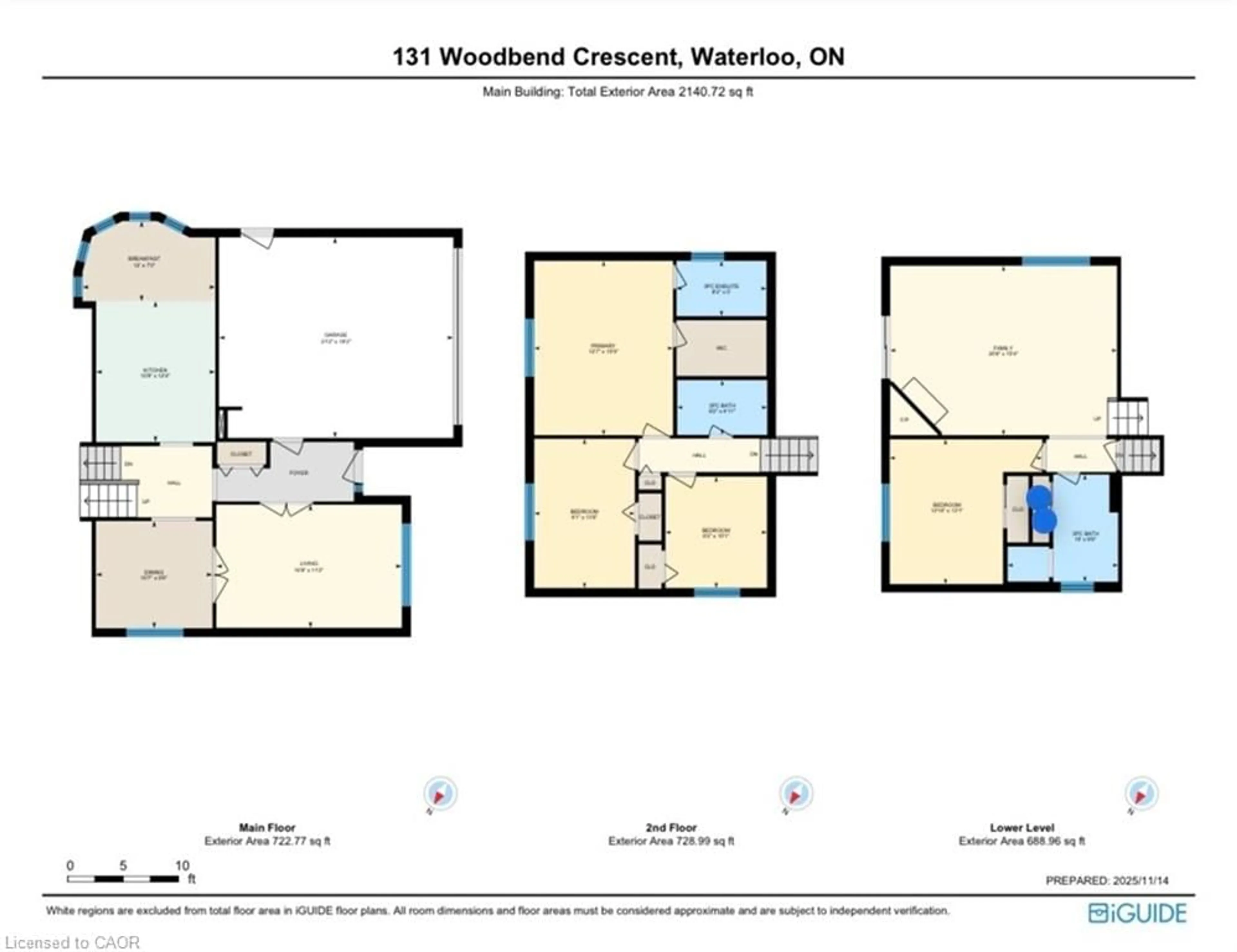 Floor plan for 131 Woodbend Cres, Waterloo Ontario N2T 1C9