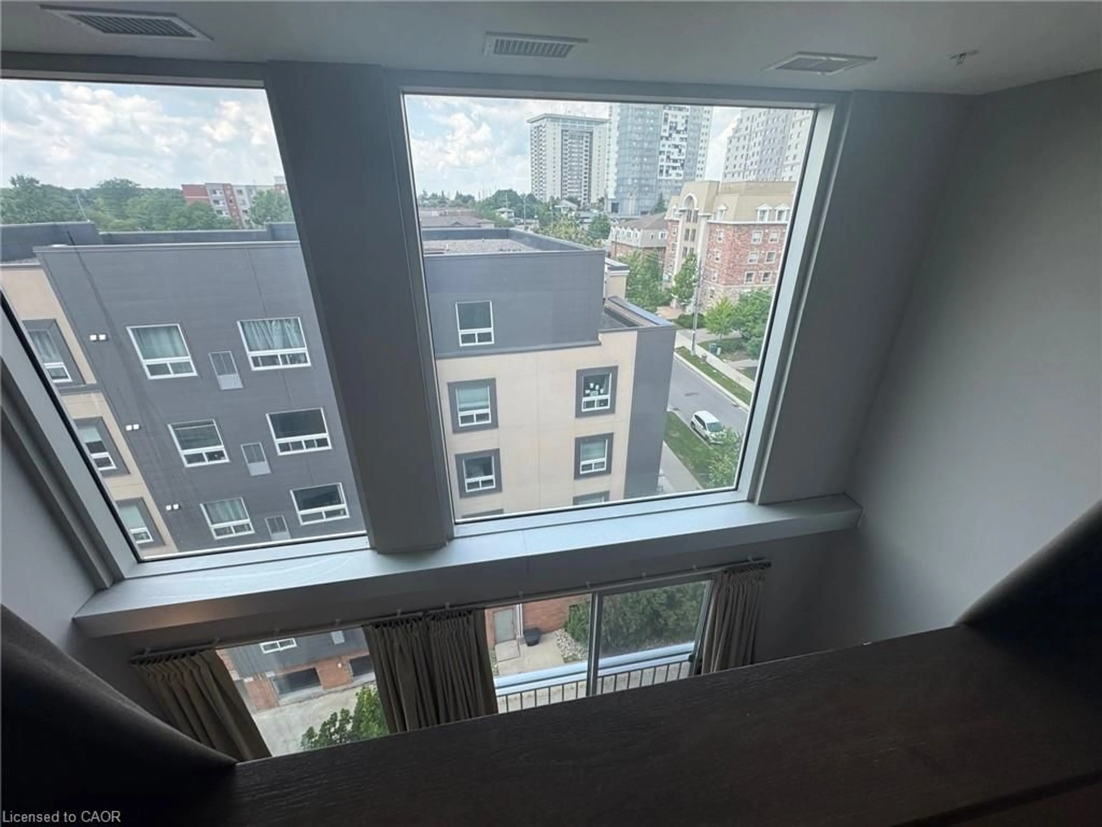 Balcony in the apartment, city buildings view from balcony for 321 Spruce St #708, Waterloo Ontario N2L 0G4