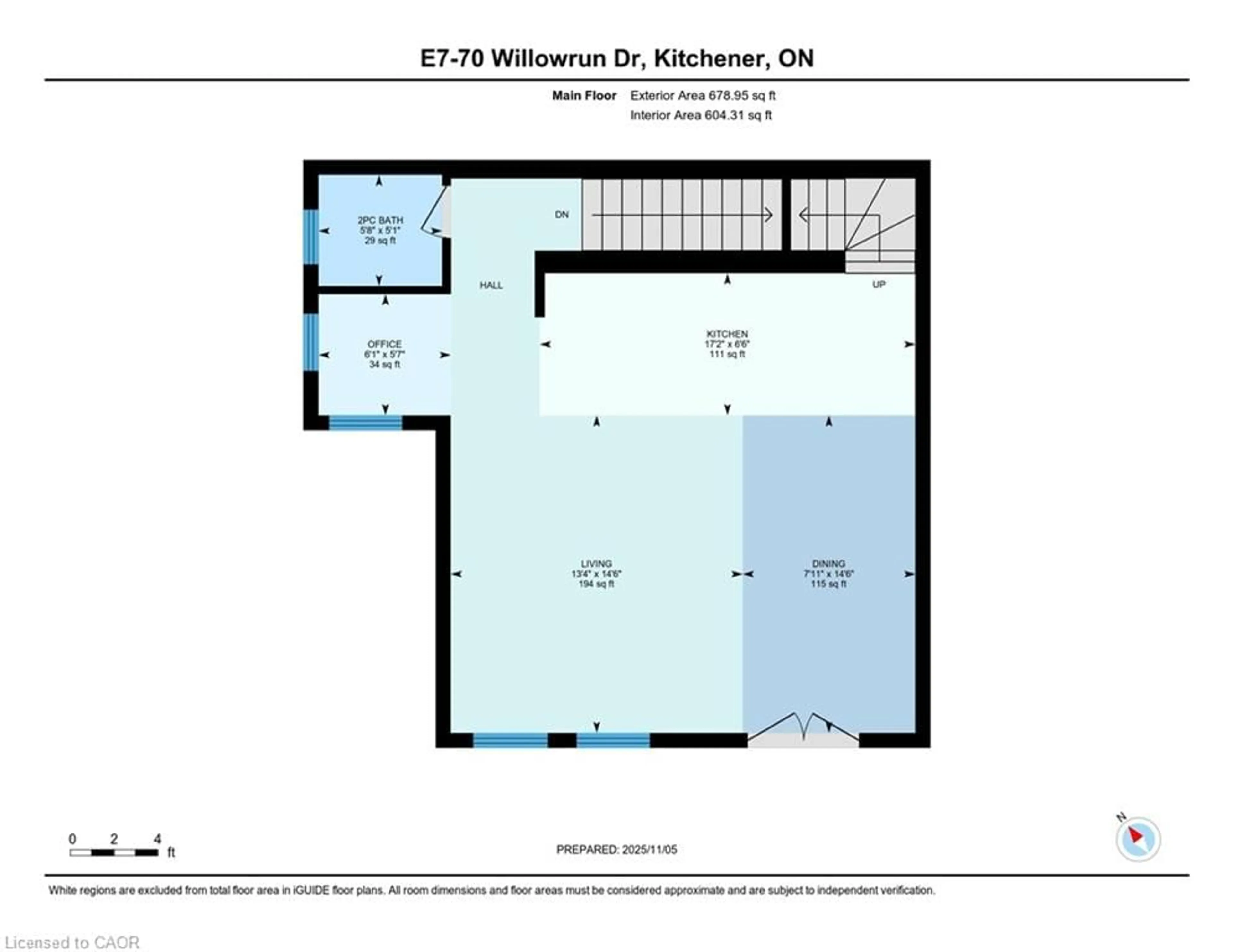 Floor plan for 70 Willowrun Dr #E7, Kitchener Ontario N2A 0J3