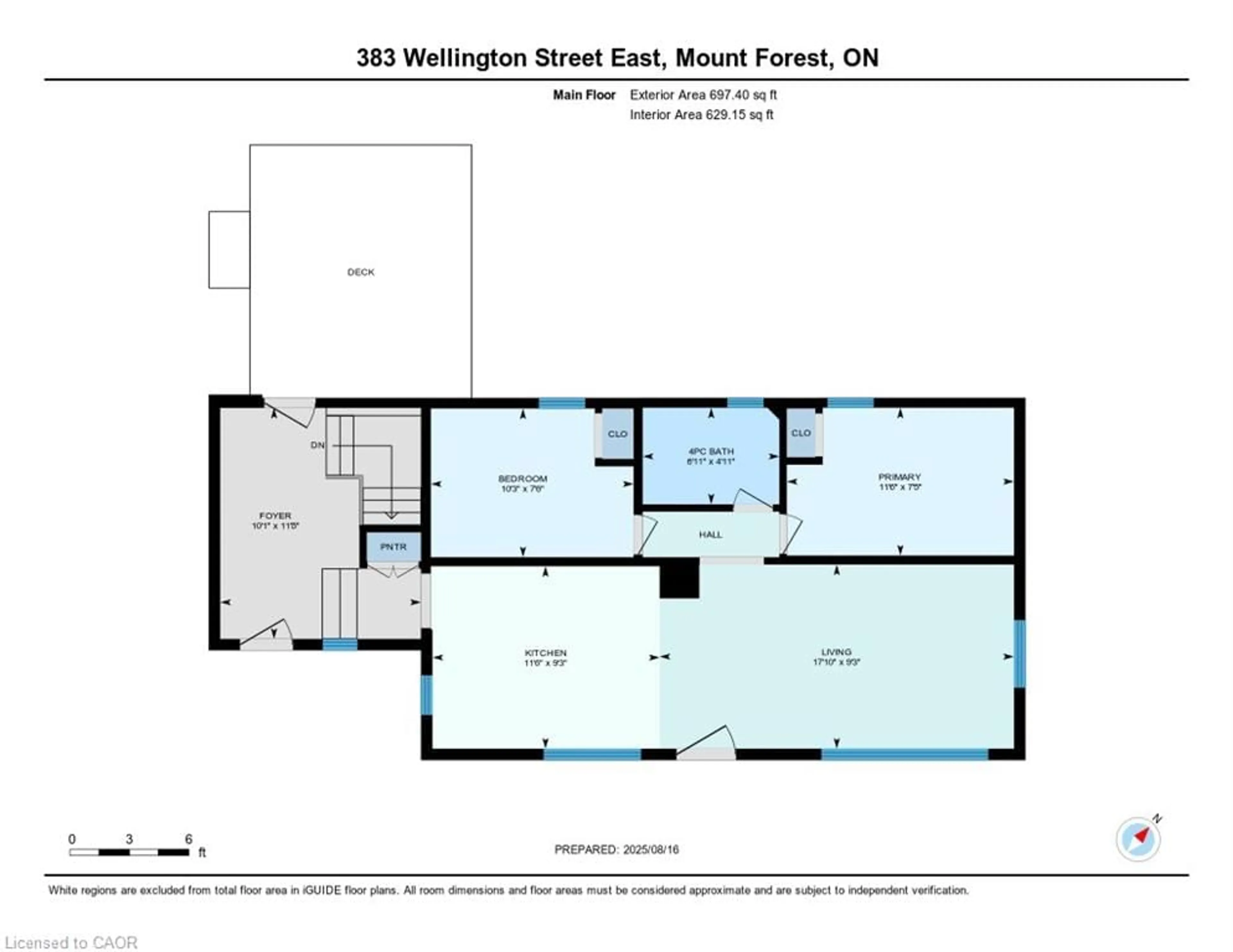 Floor plan for 383 Wellington St, Mount Forest Ontario N0G 2L2