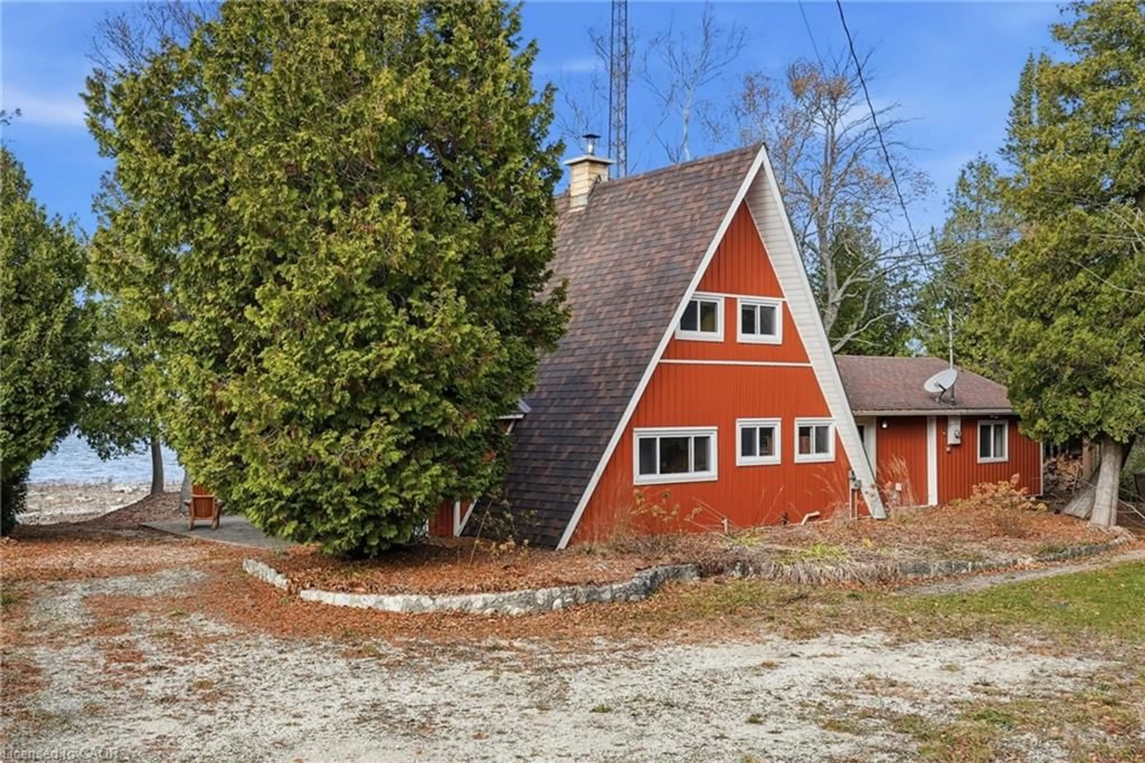 A pic from outside/outdoor area/front of a property/back of a property/a pic from drone, unknown for 68 Parker Island Rd, Lions Head Ontario N0H 1W0