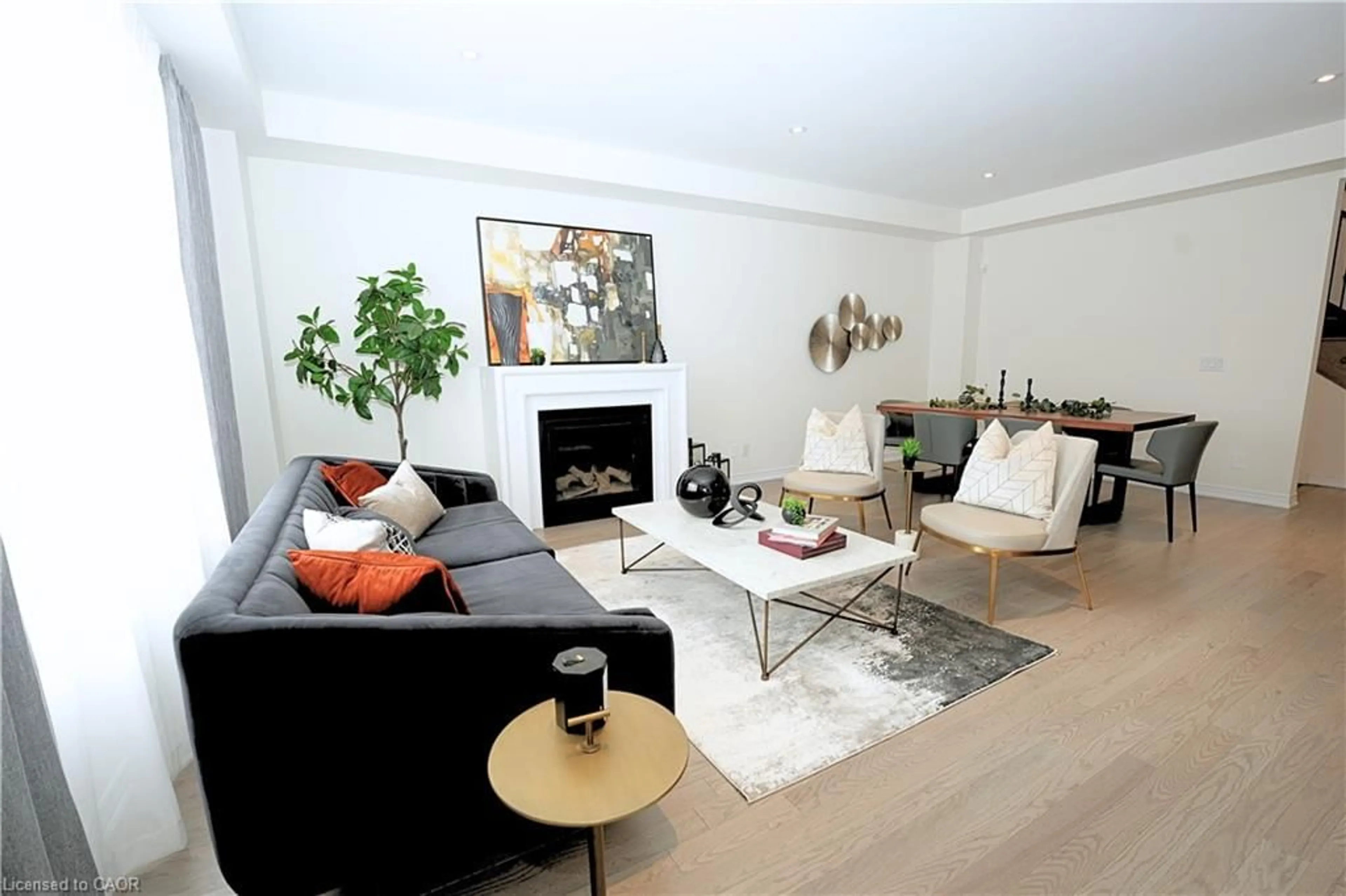 Living room with furniture, wood/laminate floor for 258 Histand Trail, Kitchener Ontario N2R 0T7