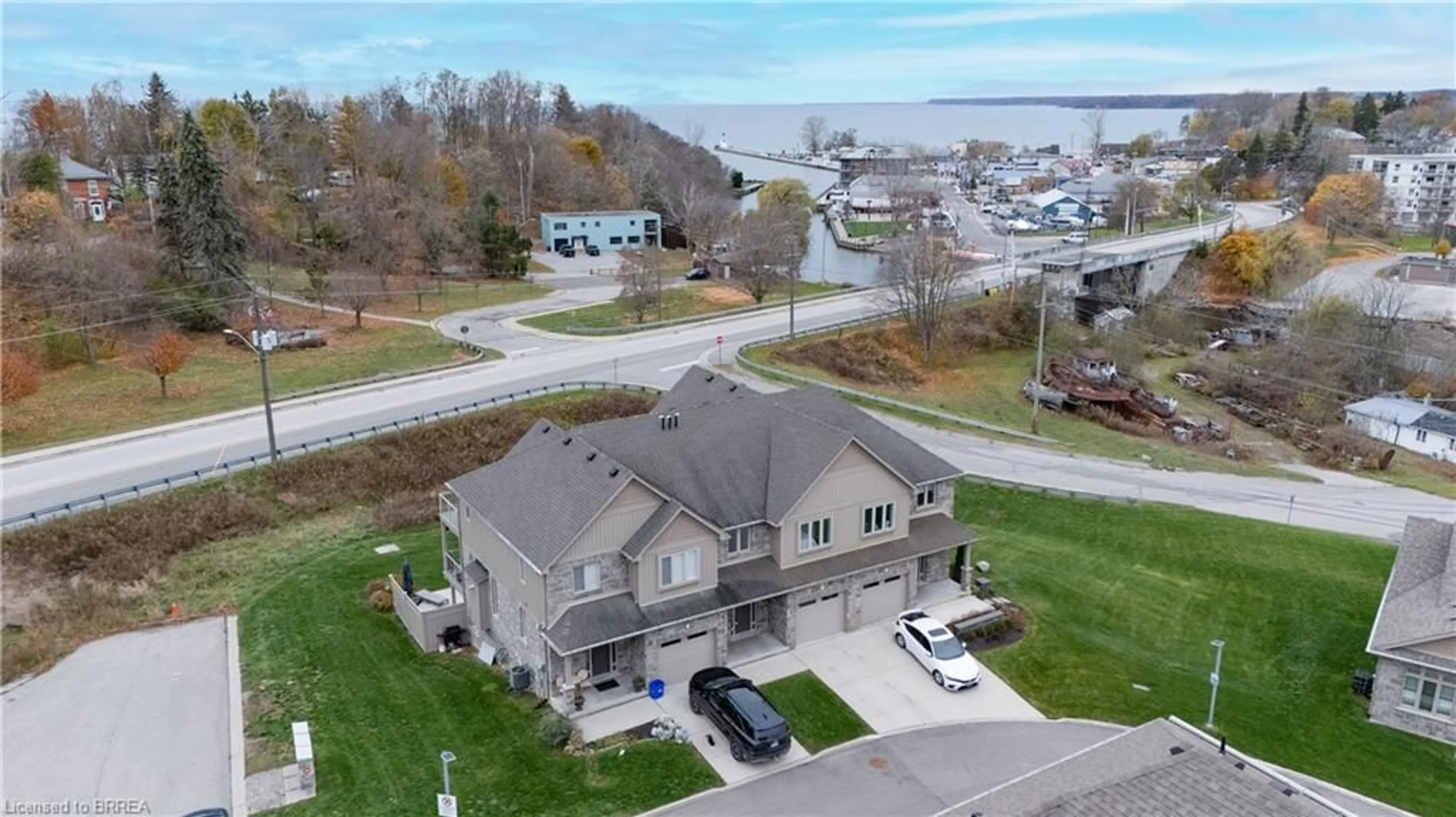 A pic from outside/outdoor area/front of a property/back of a property/a pic from drone, water/lake/river/ocean view for 5 Old Hamilton Rd #2, Port Dover Ontario N0A 1N0