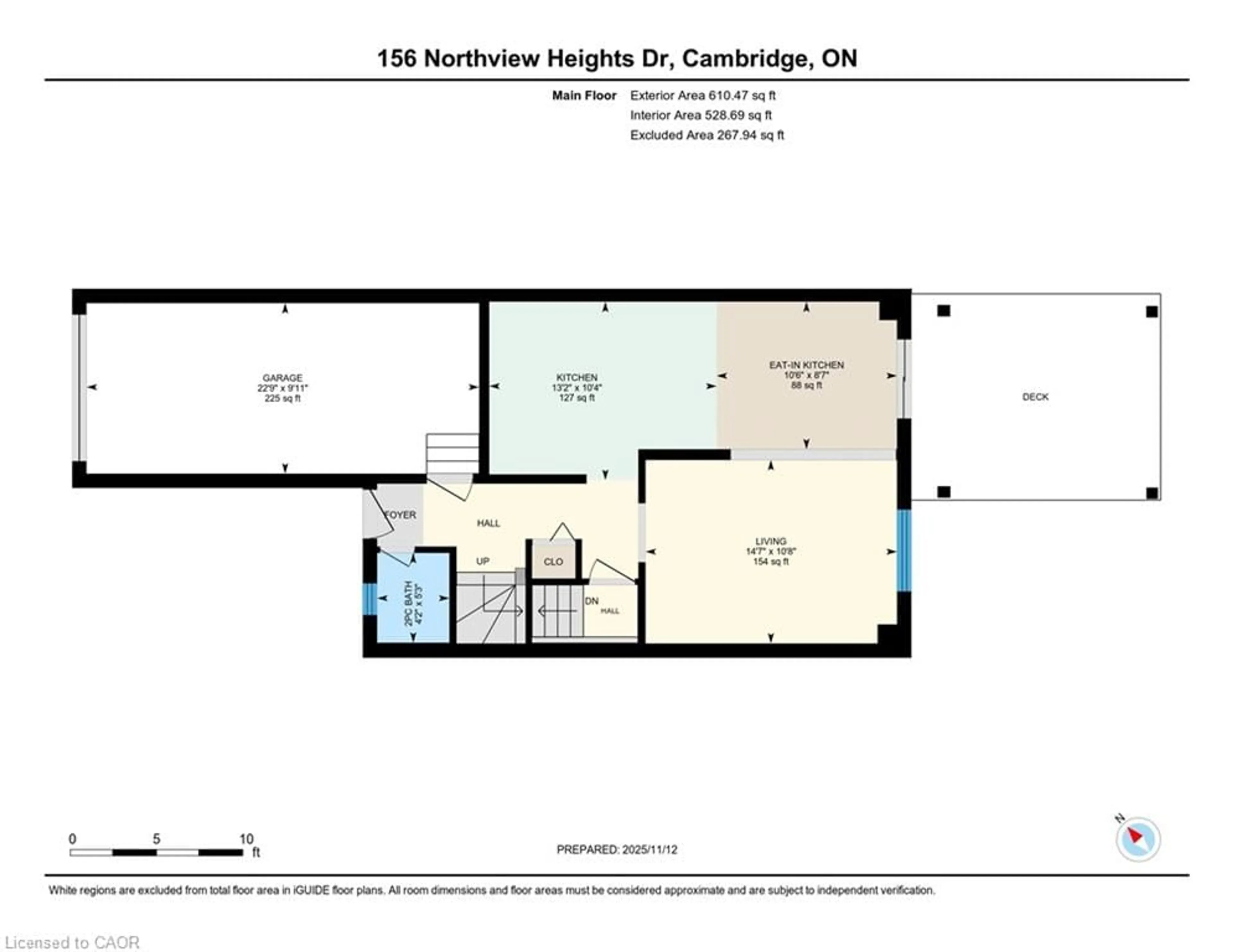 Floor plan for 156 Northview Heights Dr, Cambridge Ontario N1R 7M1