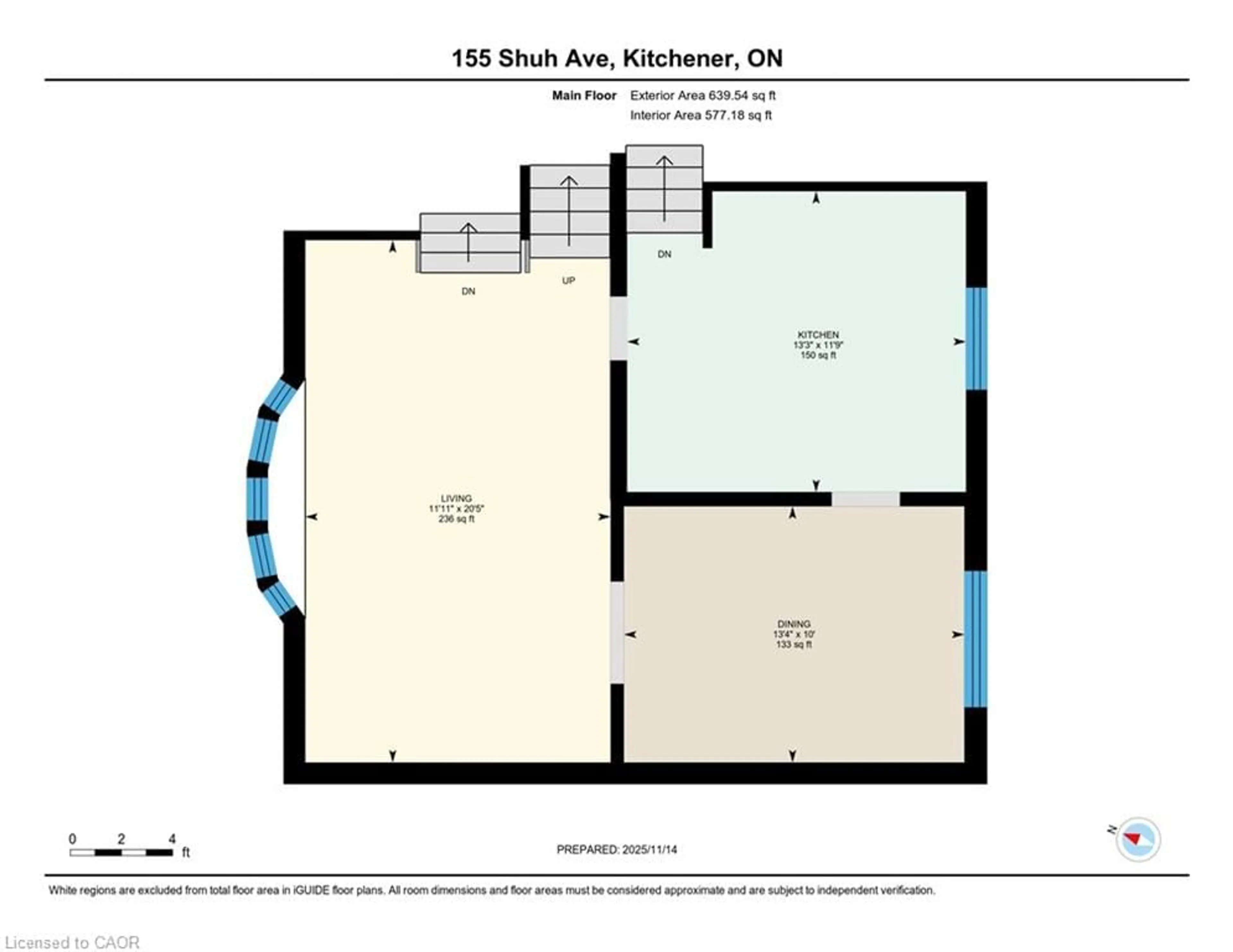 Floor plan for 155 Shuh Ave, Kitchener Ontario N2A 1H4