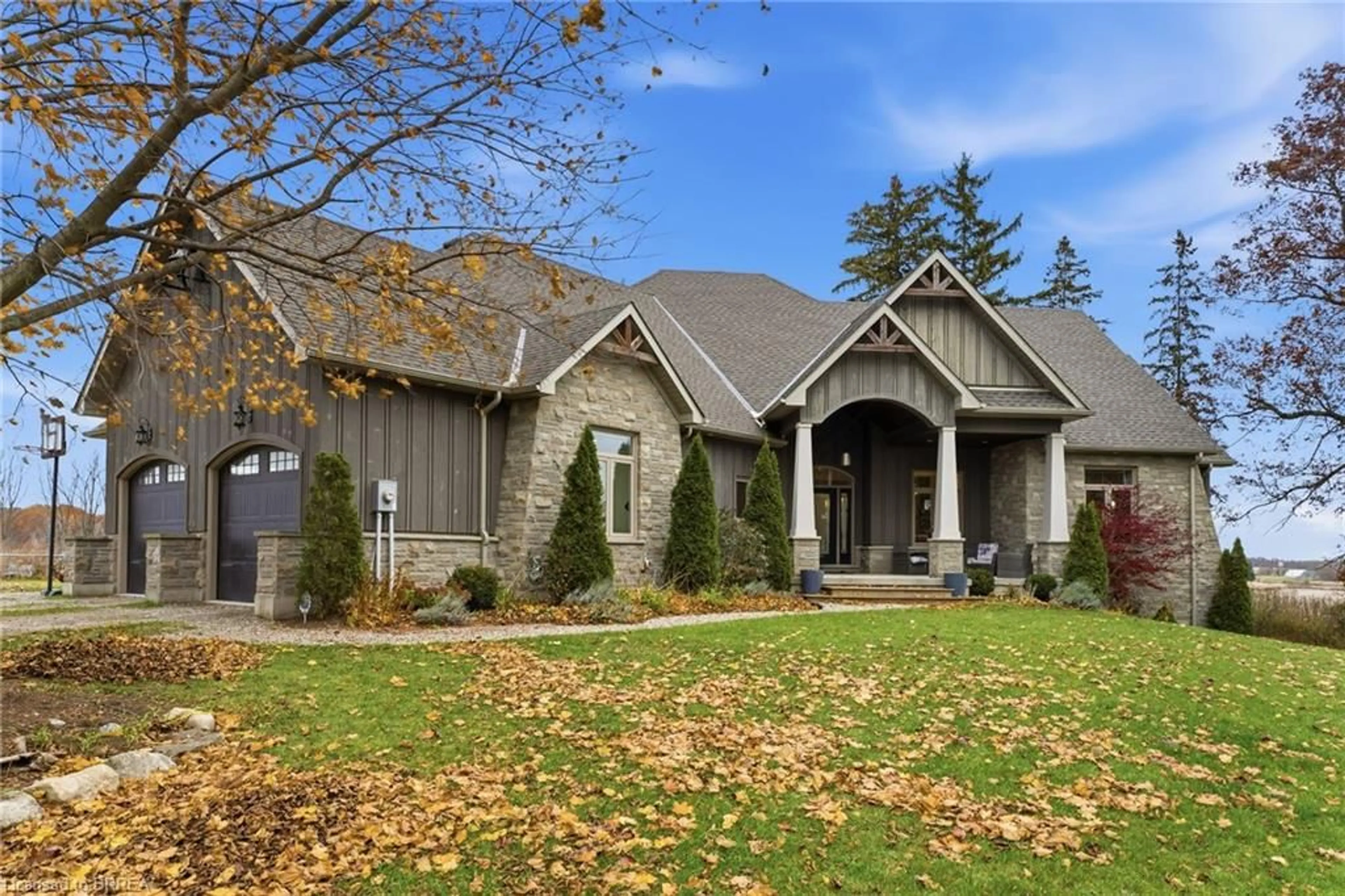 Home with brick exterior material, street for 28 Kitchen School Rd, Paris Ontario N3L 3E1