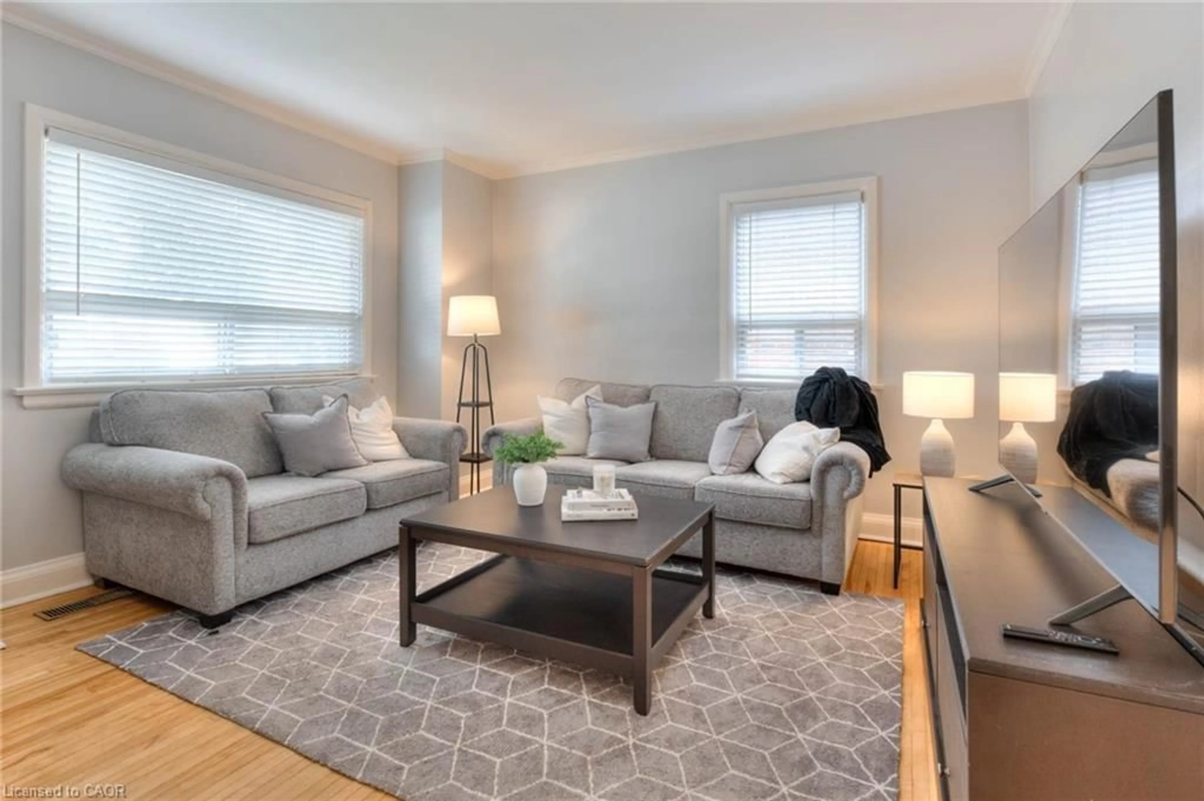 Living room with furniture, carpet floor for 577 Stirling Ave, Kitchener Ontario N2M 3J5