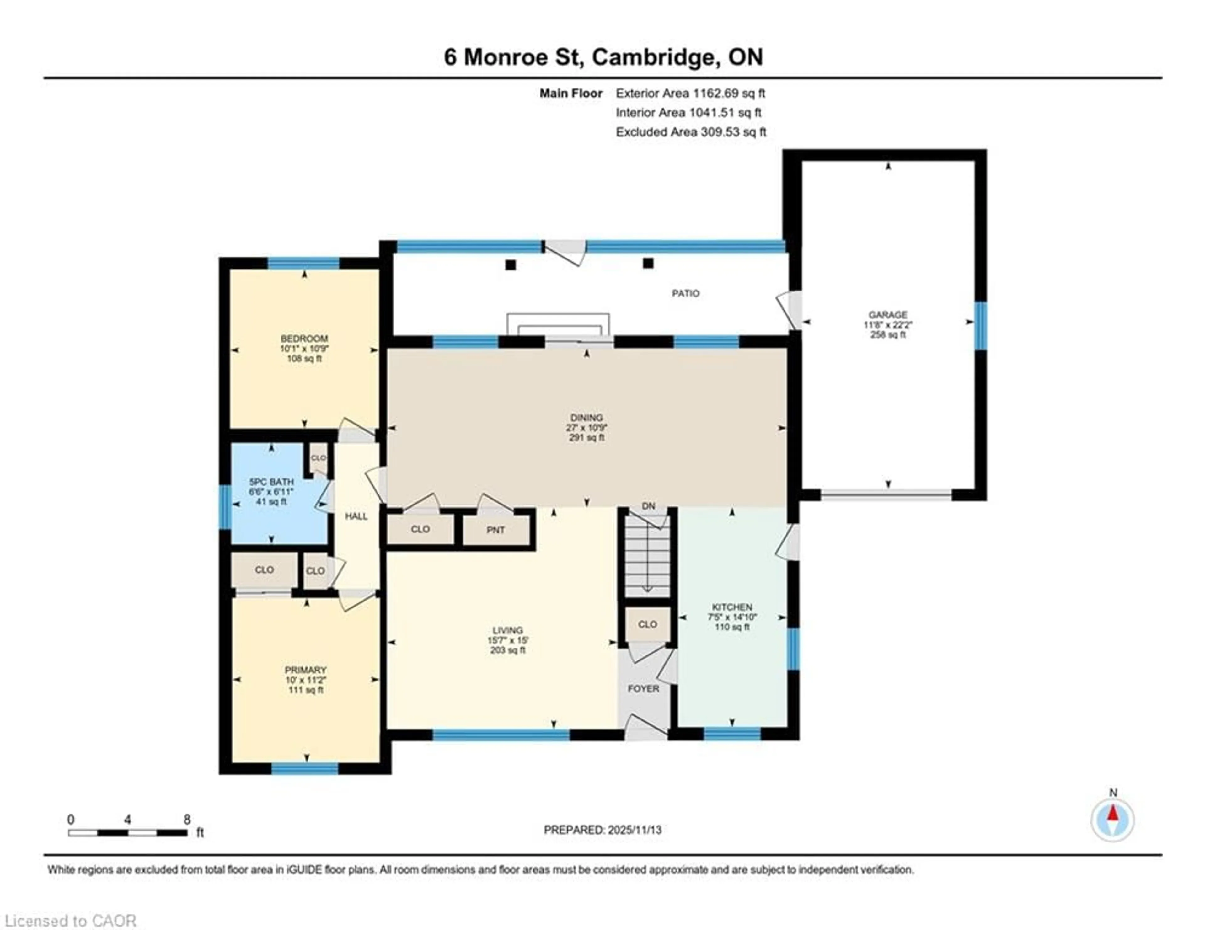 Floor plan for 6 Monroe St, Cambridge Ontario N1R 2C5