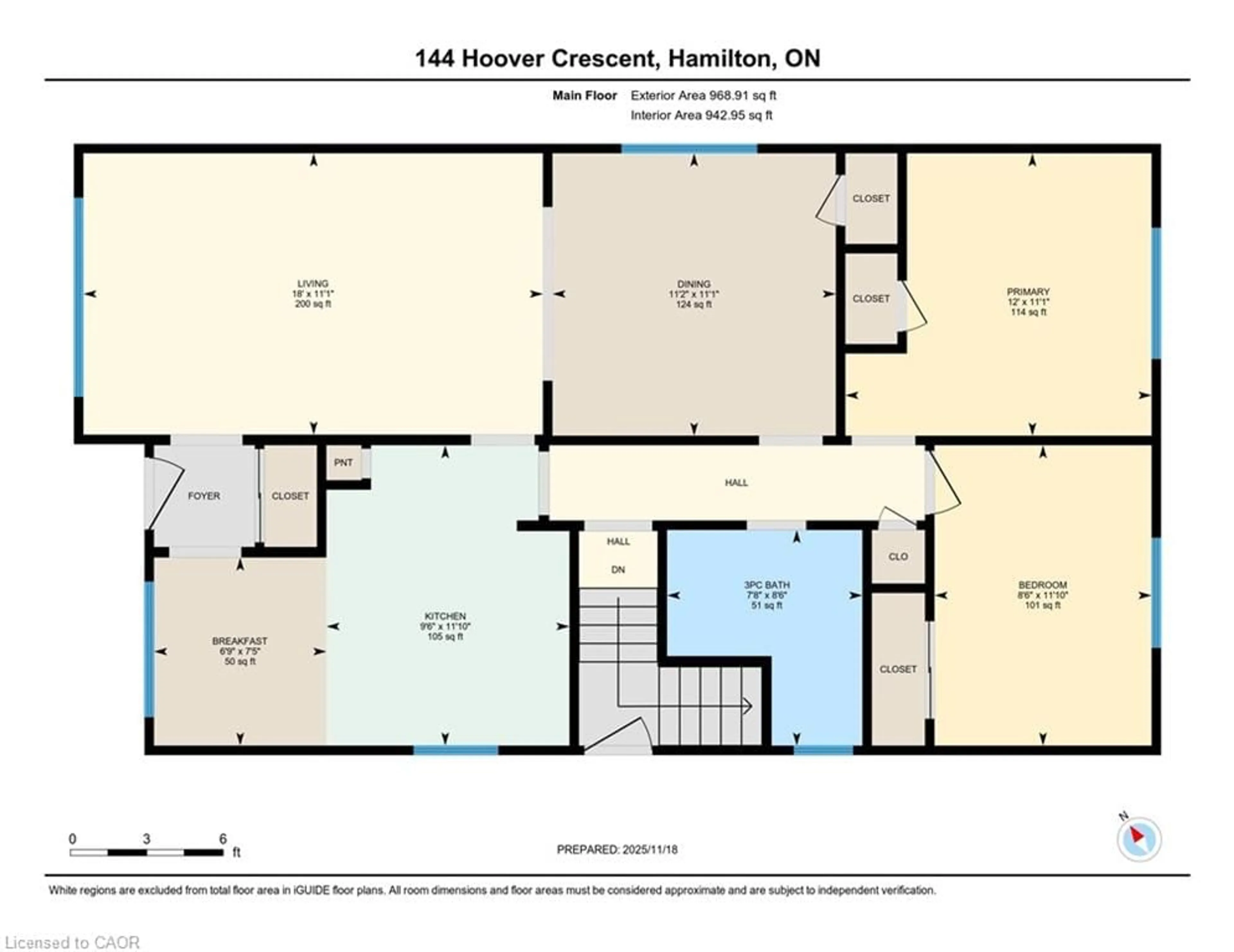 Floor plan for 144 Hoover Cres, Hamilton Ontario L9A 3H3
