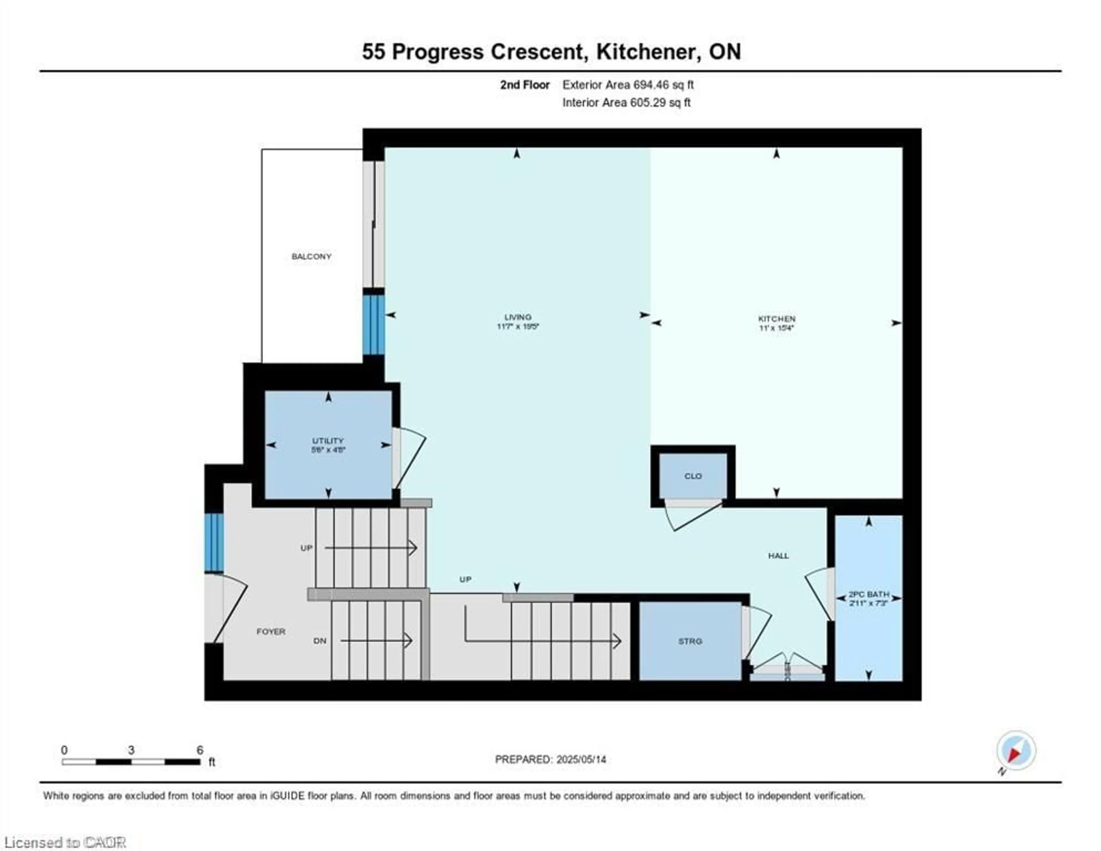 Floor plan for 55 Progress Cres, Kitchener Ontario N2R 0R7