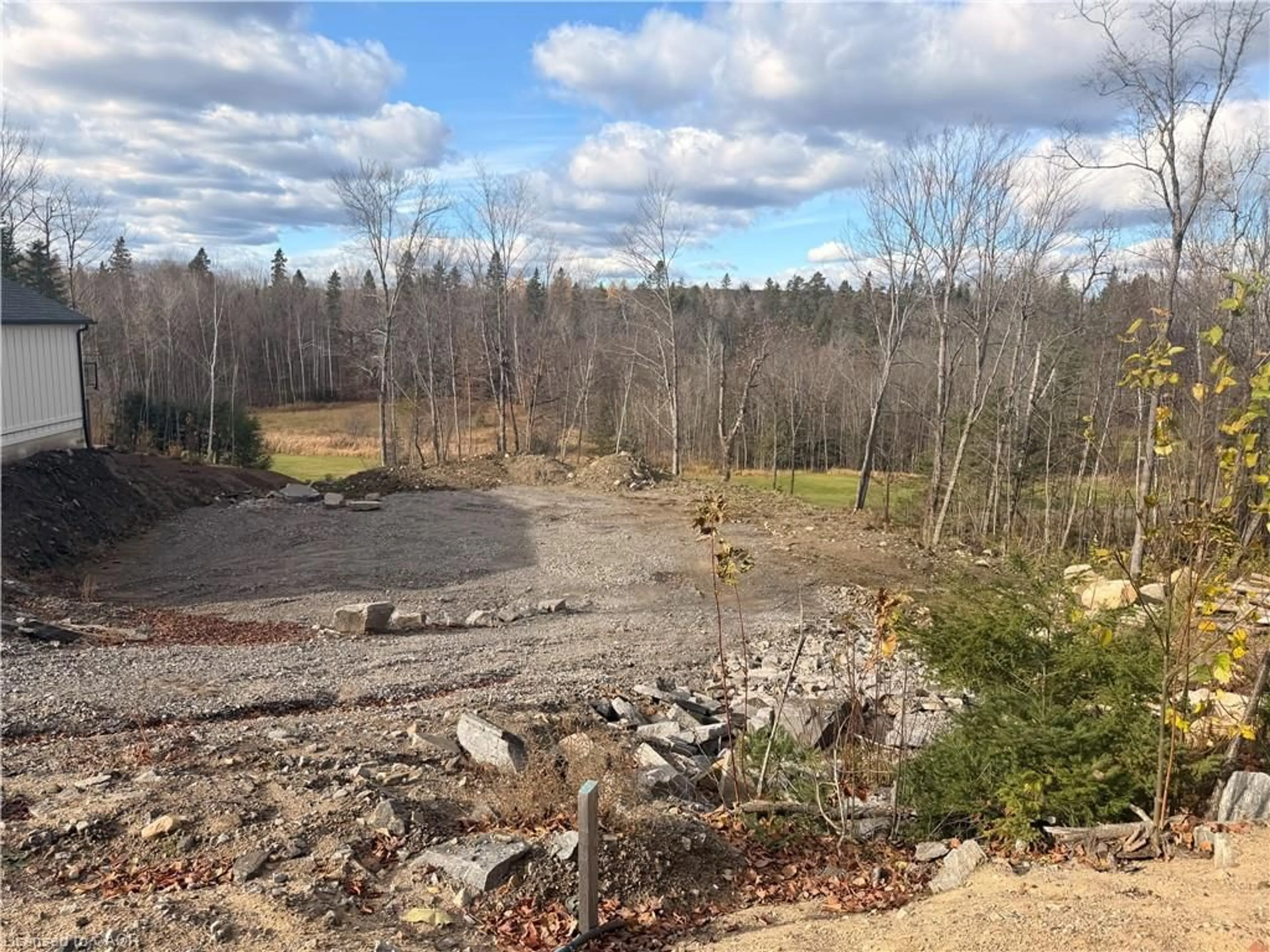 A pic from outside/outdoor area/front of a property/back of a property/a pic from drone, water/lake/river/ocean view for LOT 8 St Andrew's Cir, Huntsville Ontario P1H 1B1