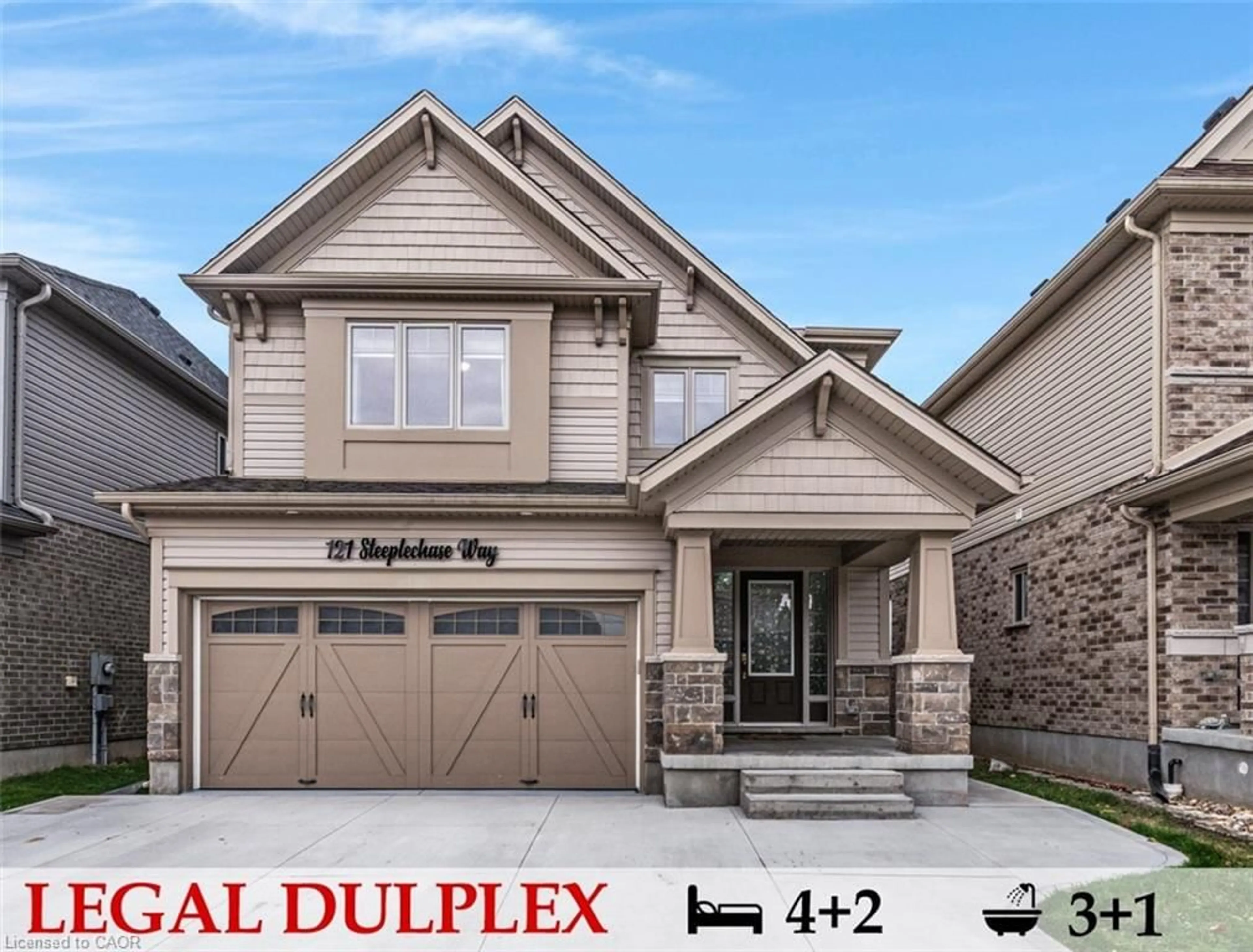 Home with vinyl exterior material, street for 121 Steeplechase Way, Waterloo Ontario N2K 0E7