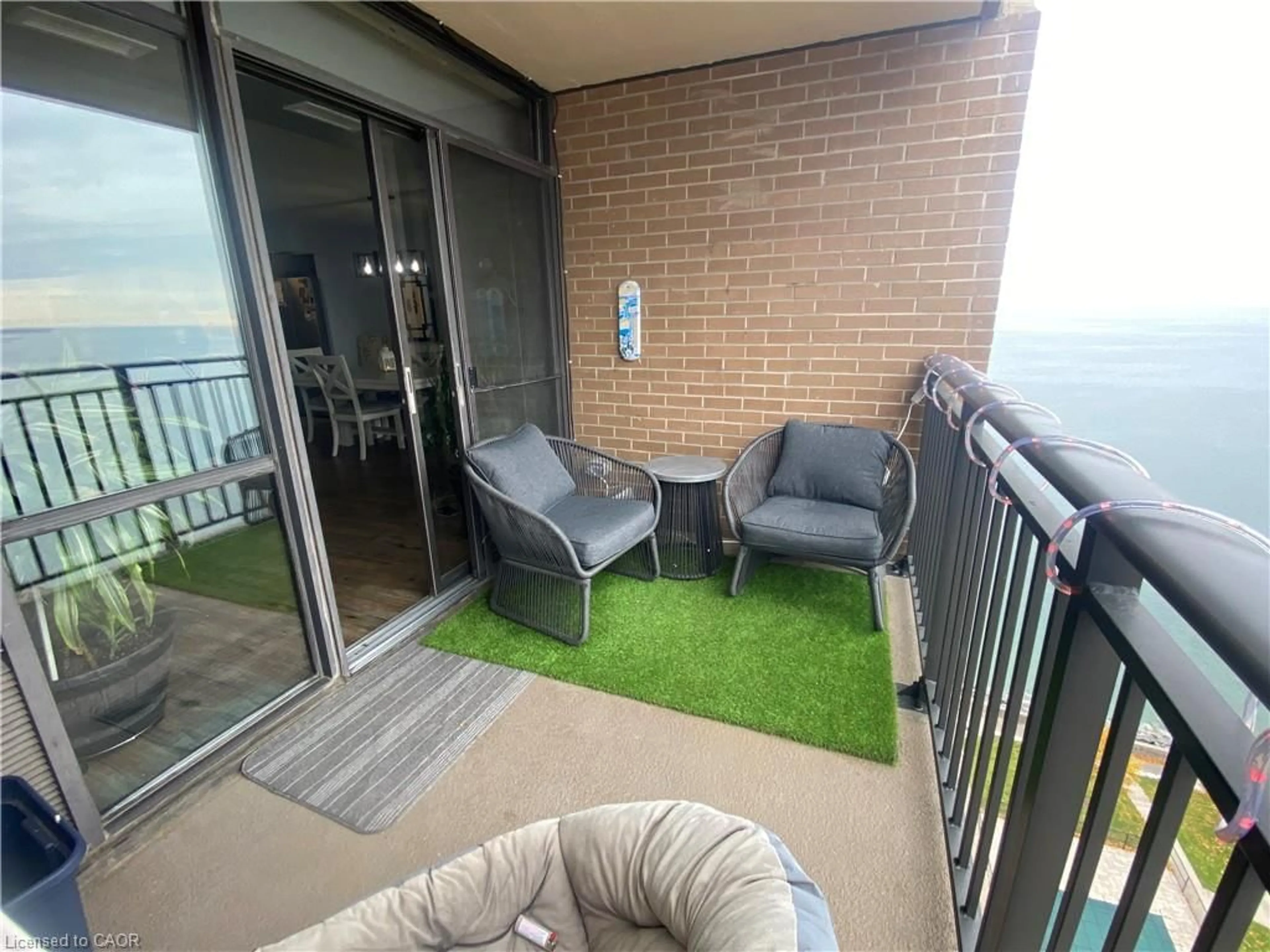 Balcony in the apartment, water/lake/river/ocean view for 500 Green Rd #1607, Stoney Creek Ontario L8E 3M6